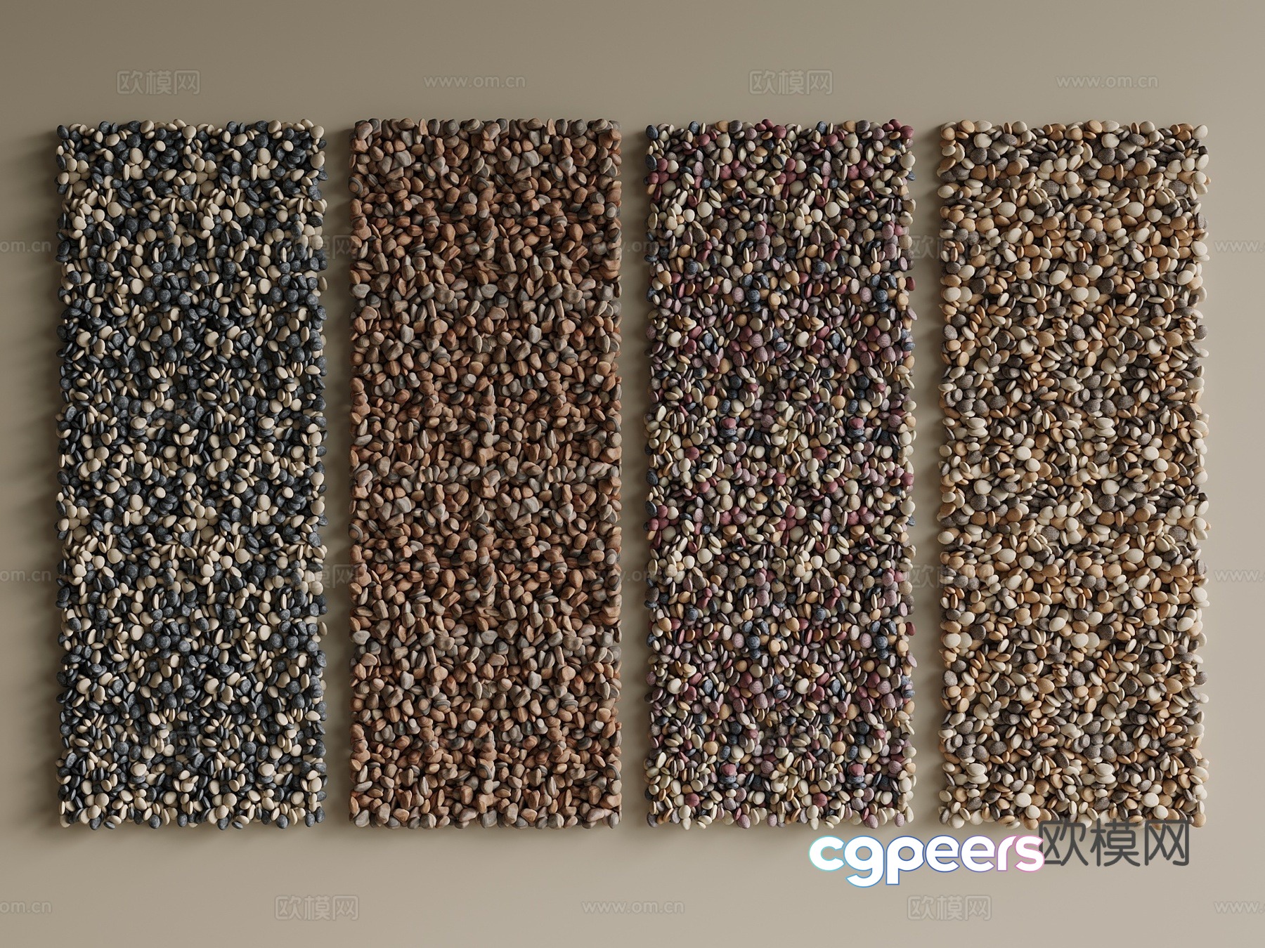 Modern New Chinese Stone Cobblestone Gravel 3D Model Modern New Chinese Stone Cobblestone Gravel 3D Model