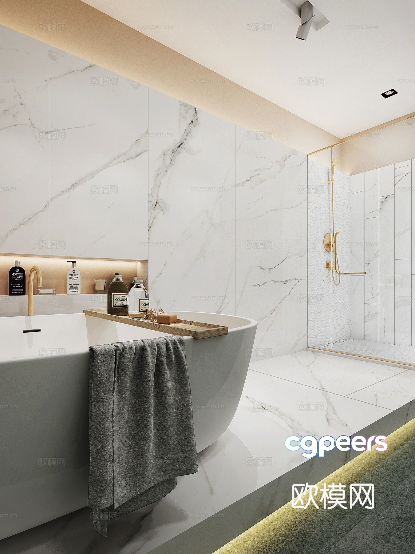 Modern bathroom bathtub bathing supplies 3d model Modern bathroom bathtub bathing supplies 3d model