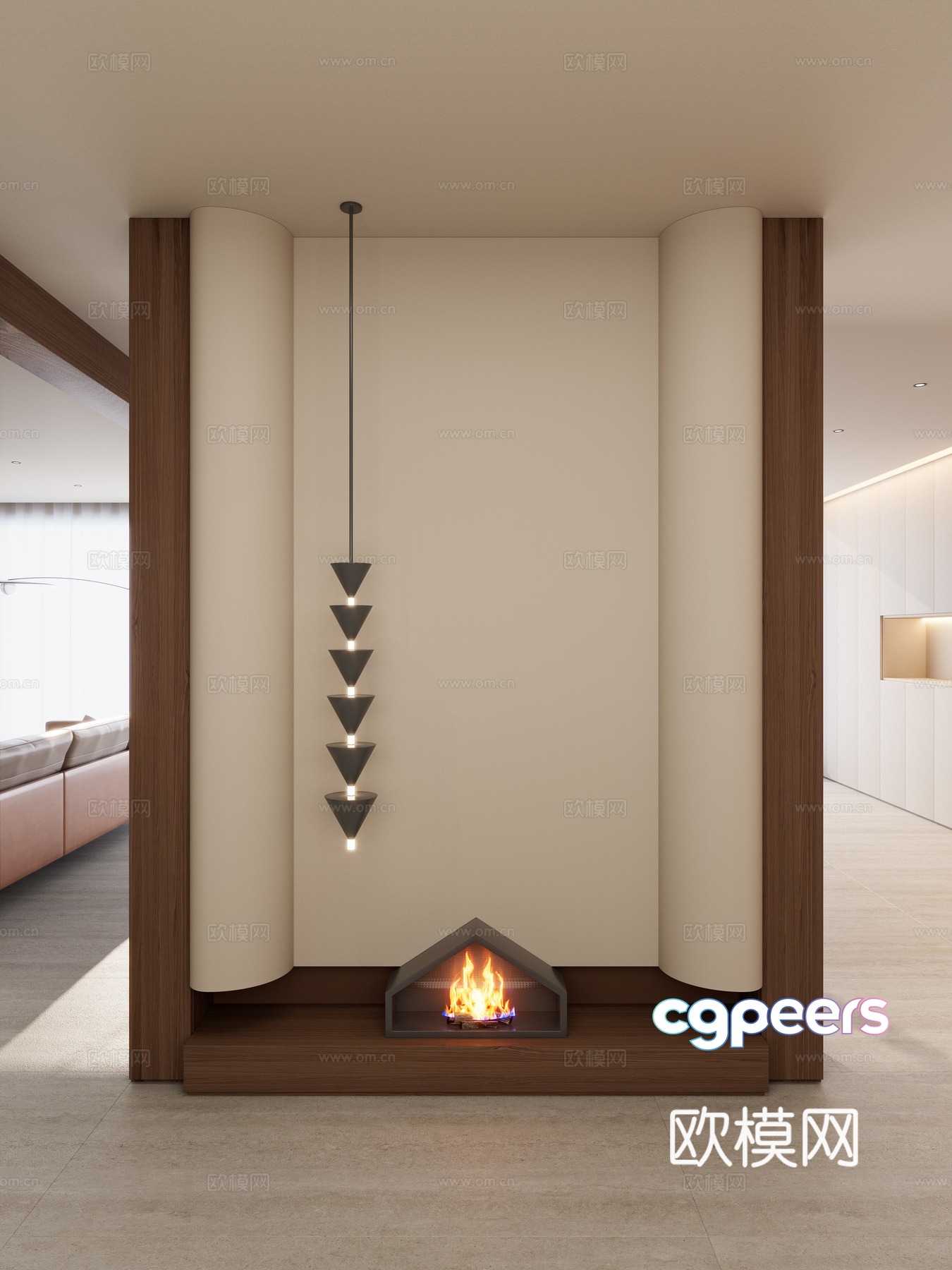 Italian style medieval style geometric stacking apartment shape fireplace chandeliers partitions 3D model Italian style medieval style geometric stacking apartment shape fireplace chandeliers partitions 3D model