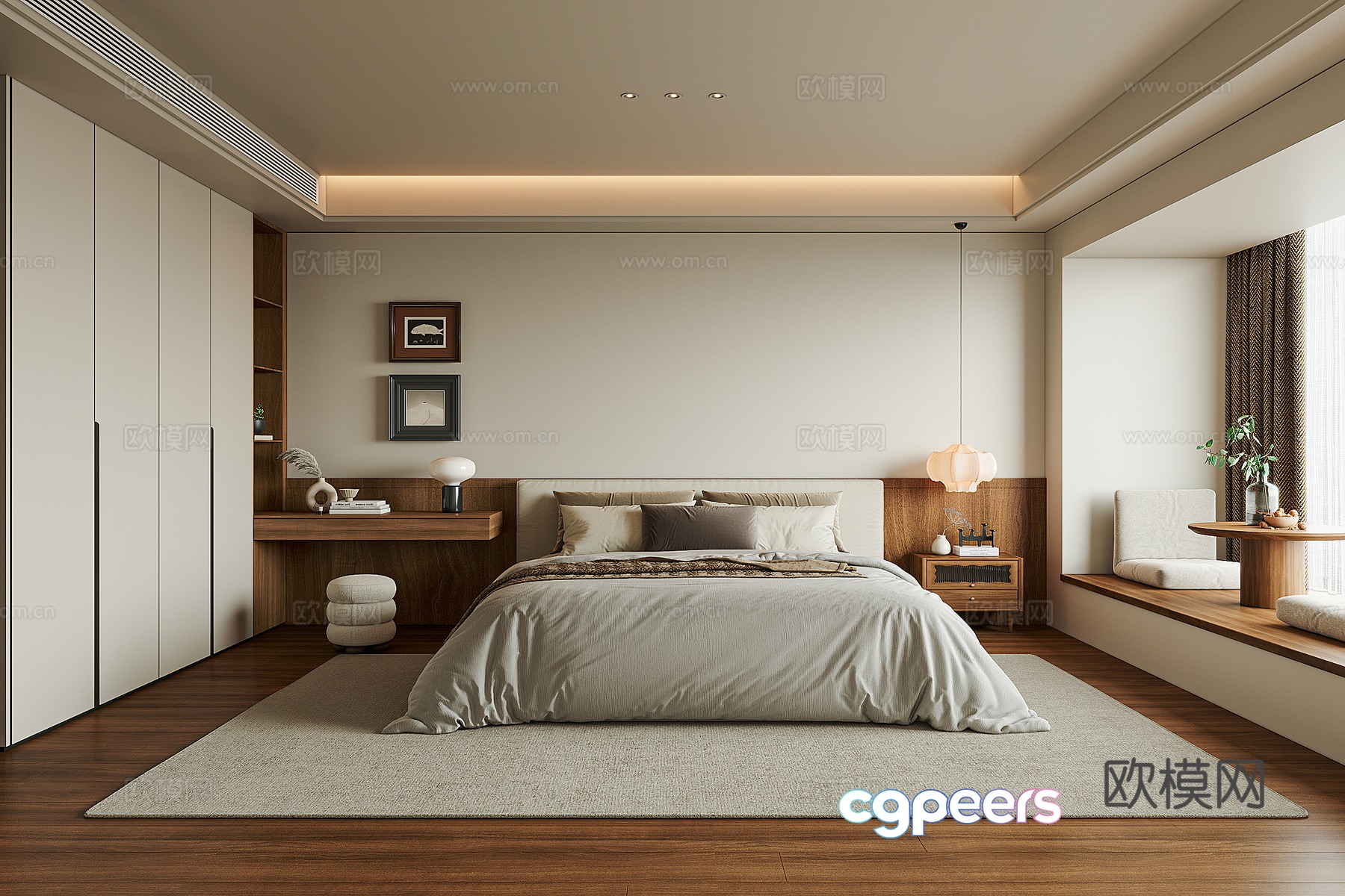 Middle-aged bedroom 3d model Middle-aged bedroom 3d model