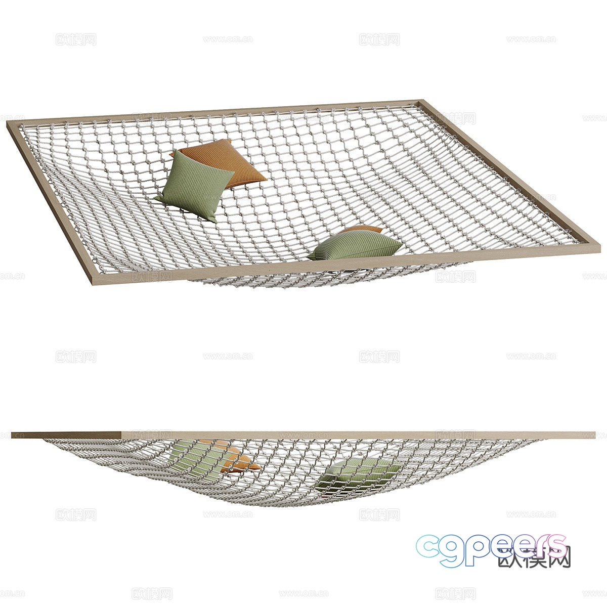 Modern creamy hammock hammock hanging net 3d model Modern creamy hammock hammock hanging net 3d model