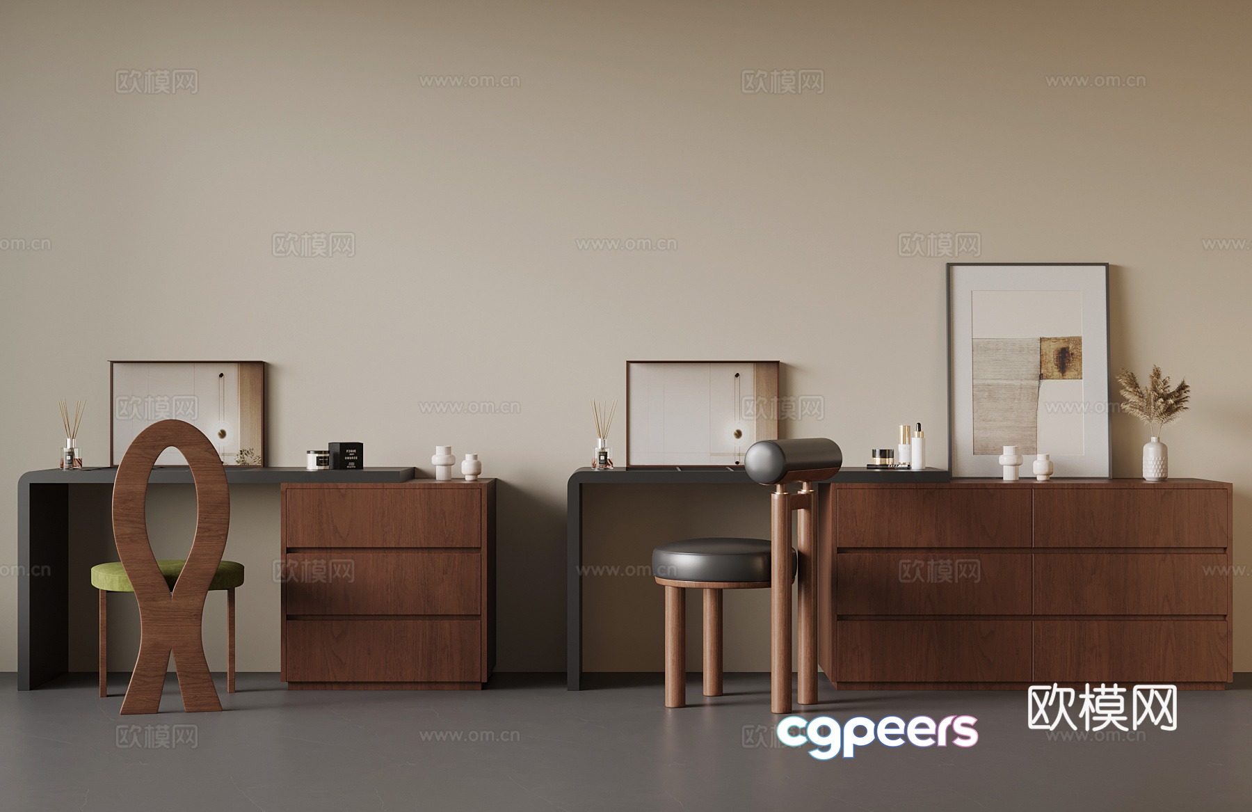 Medium style dressing table 3D model Medium style dressing table 3D model