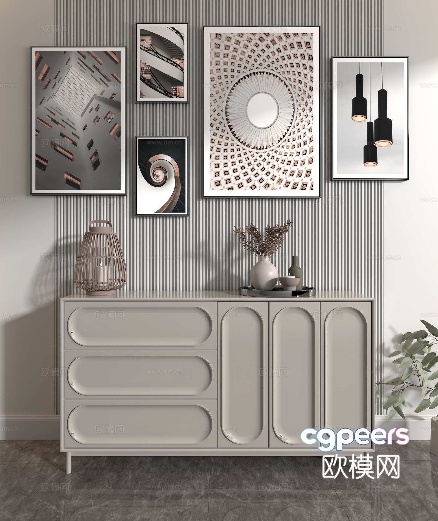 Modern photo wall 3d model Modern photo wall 3d model