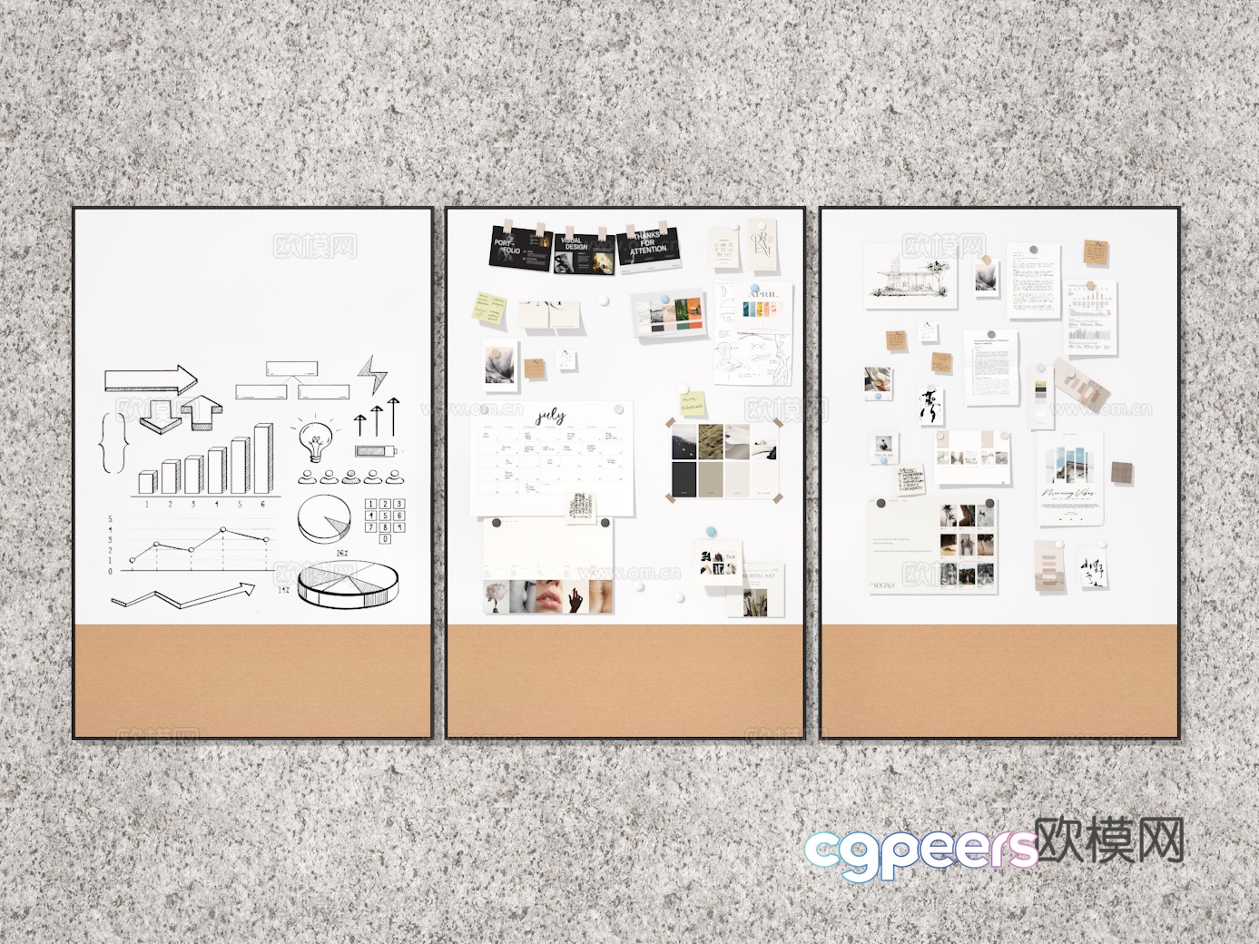 Whiteboard 3D model Whiteboard 3D model