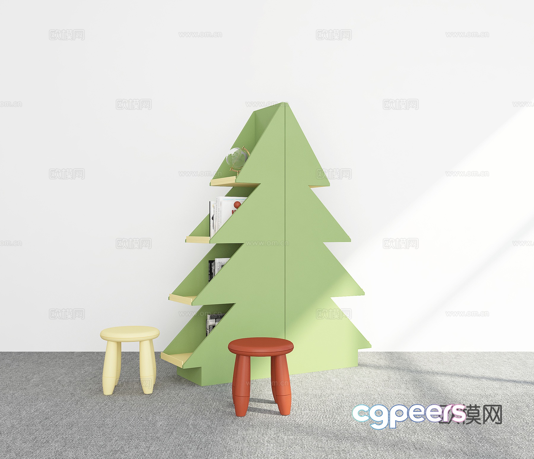 Modern children’s bookshelf 3d model Modern children’s bookshelf 3d model