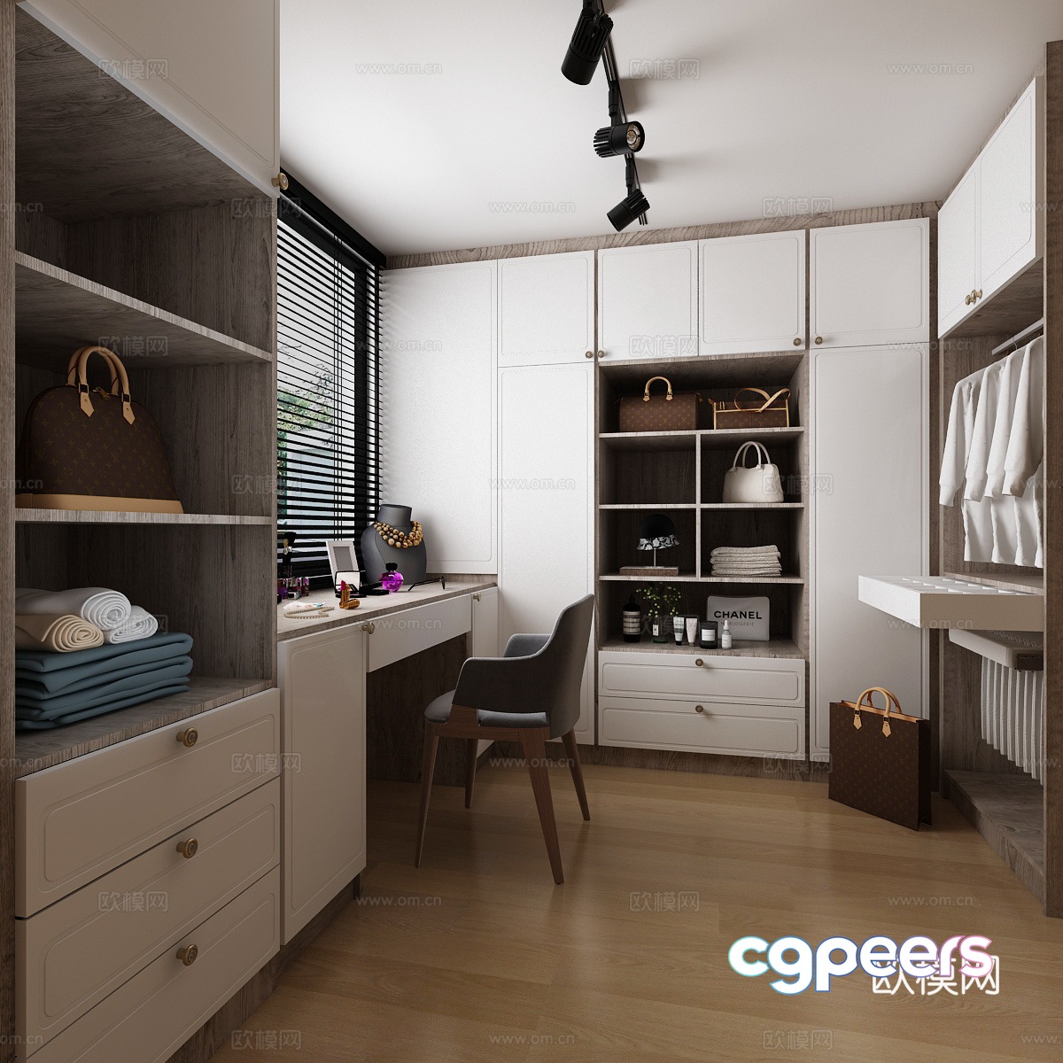 Modern cloakroom Wardrobe Dressing table Chair Cabinet door 3d model Modern cloakroom Wardrobe Dressing table Chair Cabinet door 3d model