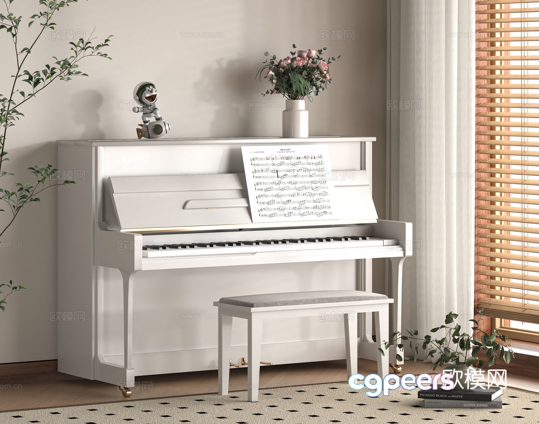 modern piano 3d model modern piano 3d model
