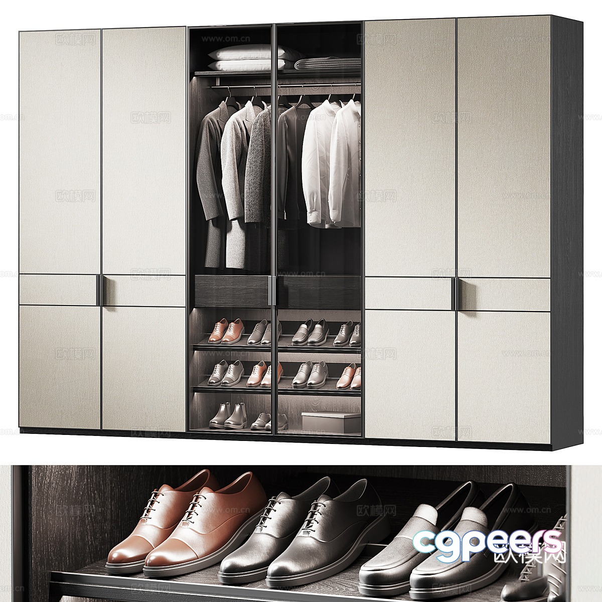 Modern Italian minimalist wardrobe 3d model Modern Italian minimalist wardrobe 3d model