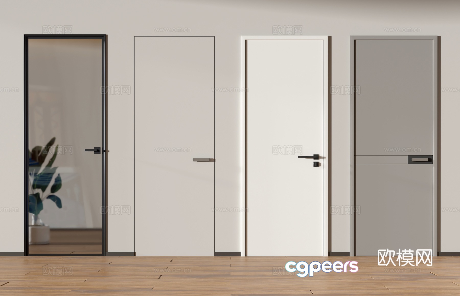 Modern door combination 3D model Modern door combination 3D model