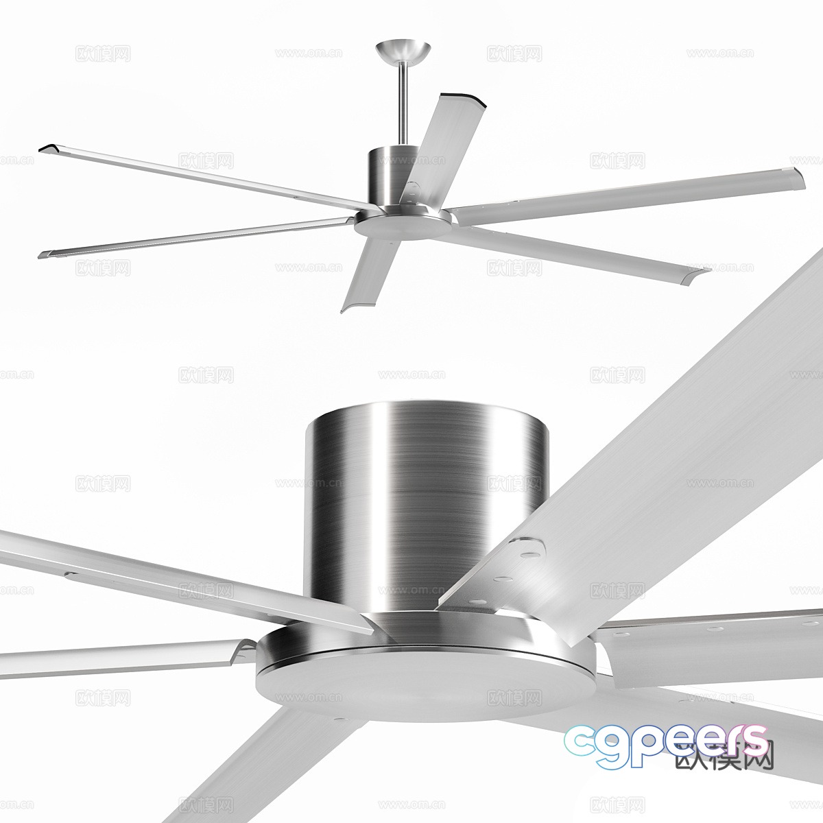 Modern Italian minimalist metal fan light 3d model Modern Italian minimalist metal fan light 3d model