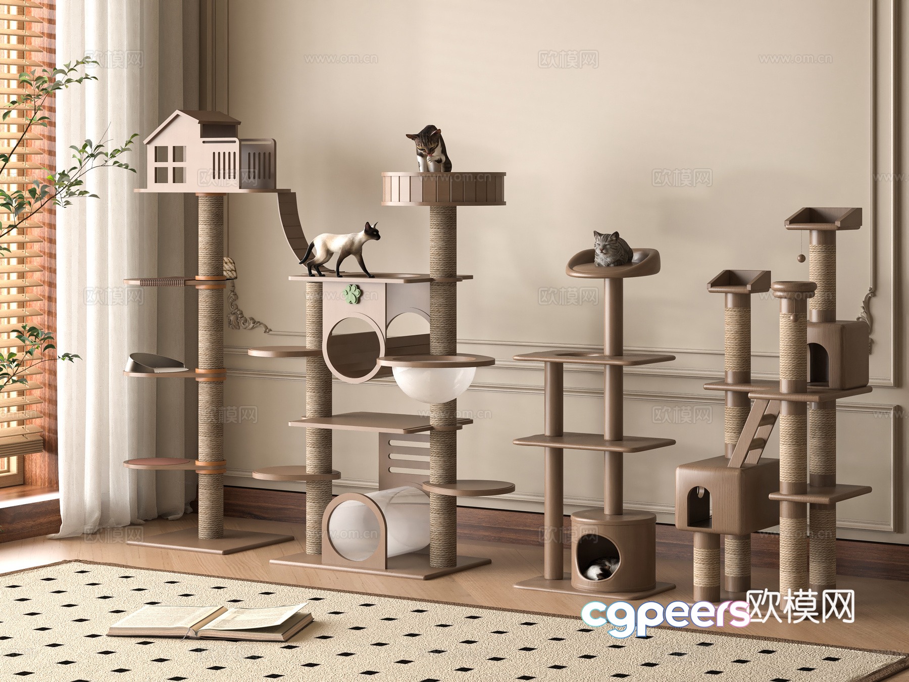 Modern cat crawling frame 3d model Modern cat crawling frame 3d model