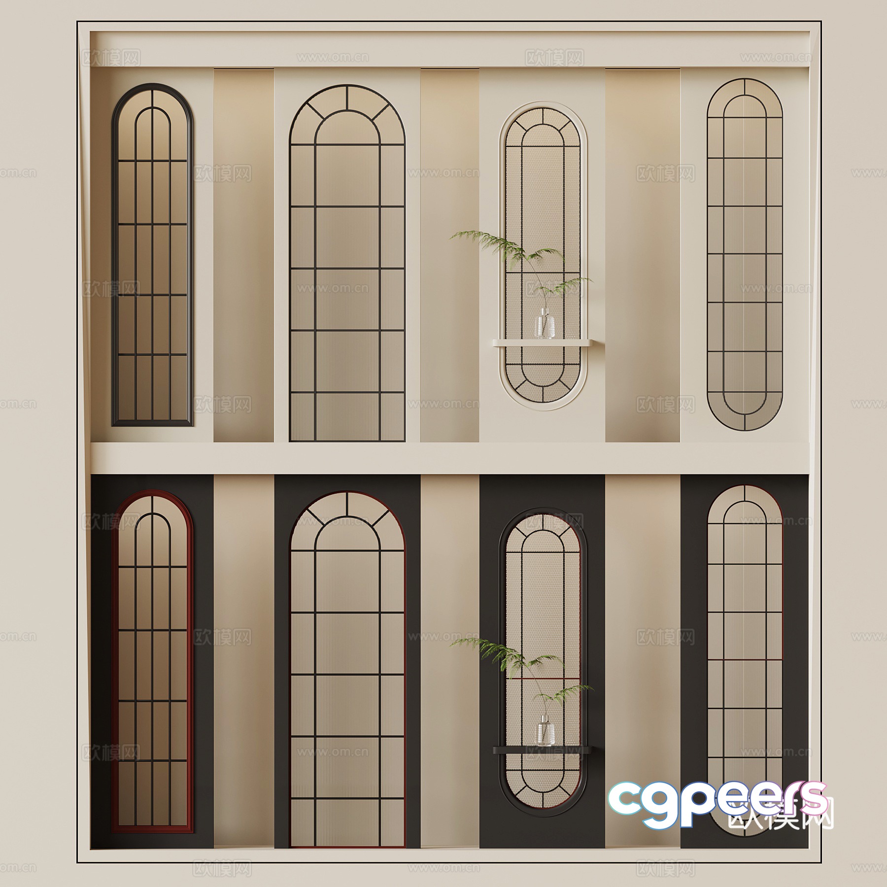 Partition French Cream Partition Porch 3D Model Partition French Cream Partition Porch 3D Model