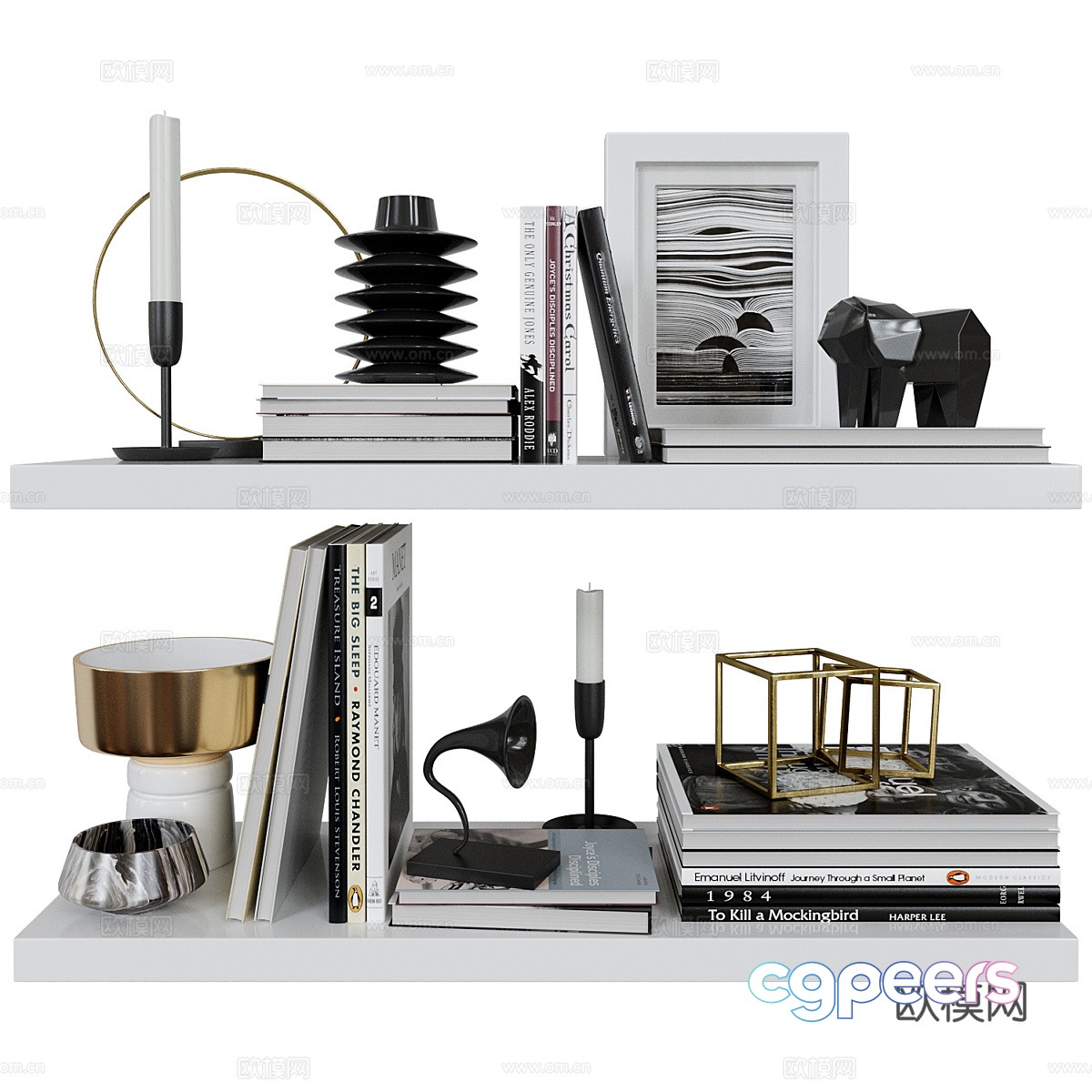Modern Italian jewelry ornament combination 3D model Modern Italian jewelry ornament combination 3D model