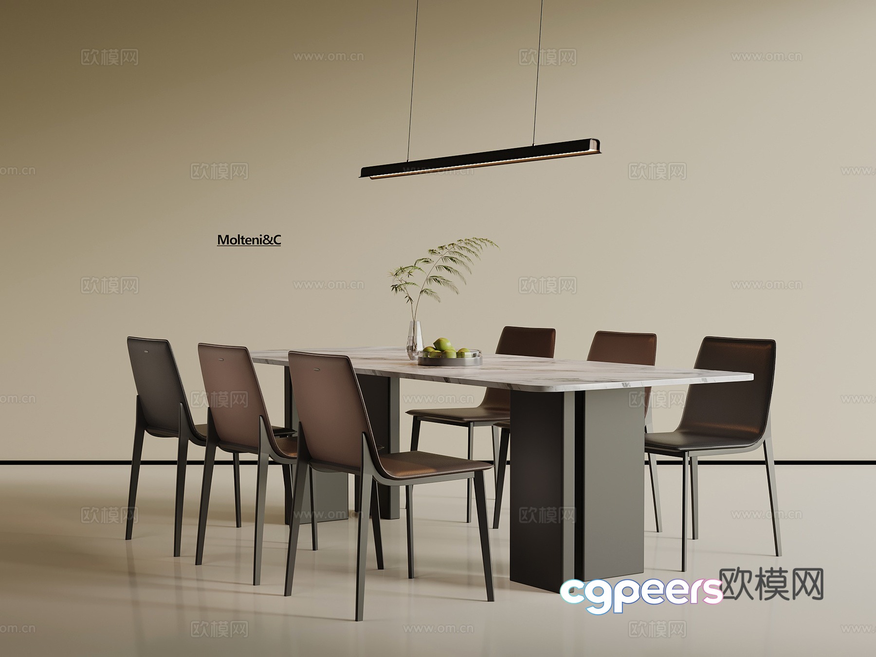 Modern dining table dining table chair 3d model Modern dining table dining table chair 3d model