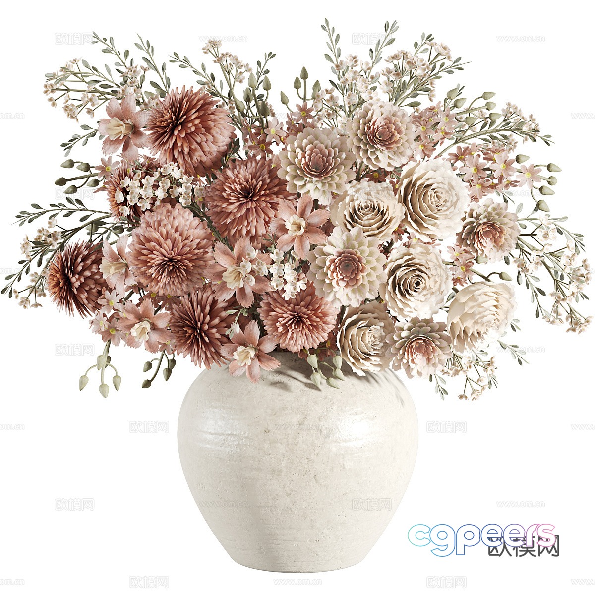 New Chinese vase flower art 3D model New Chinese vase flower art 3D model