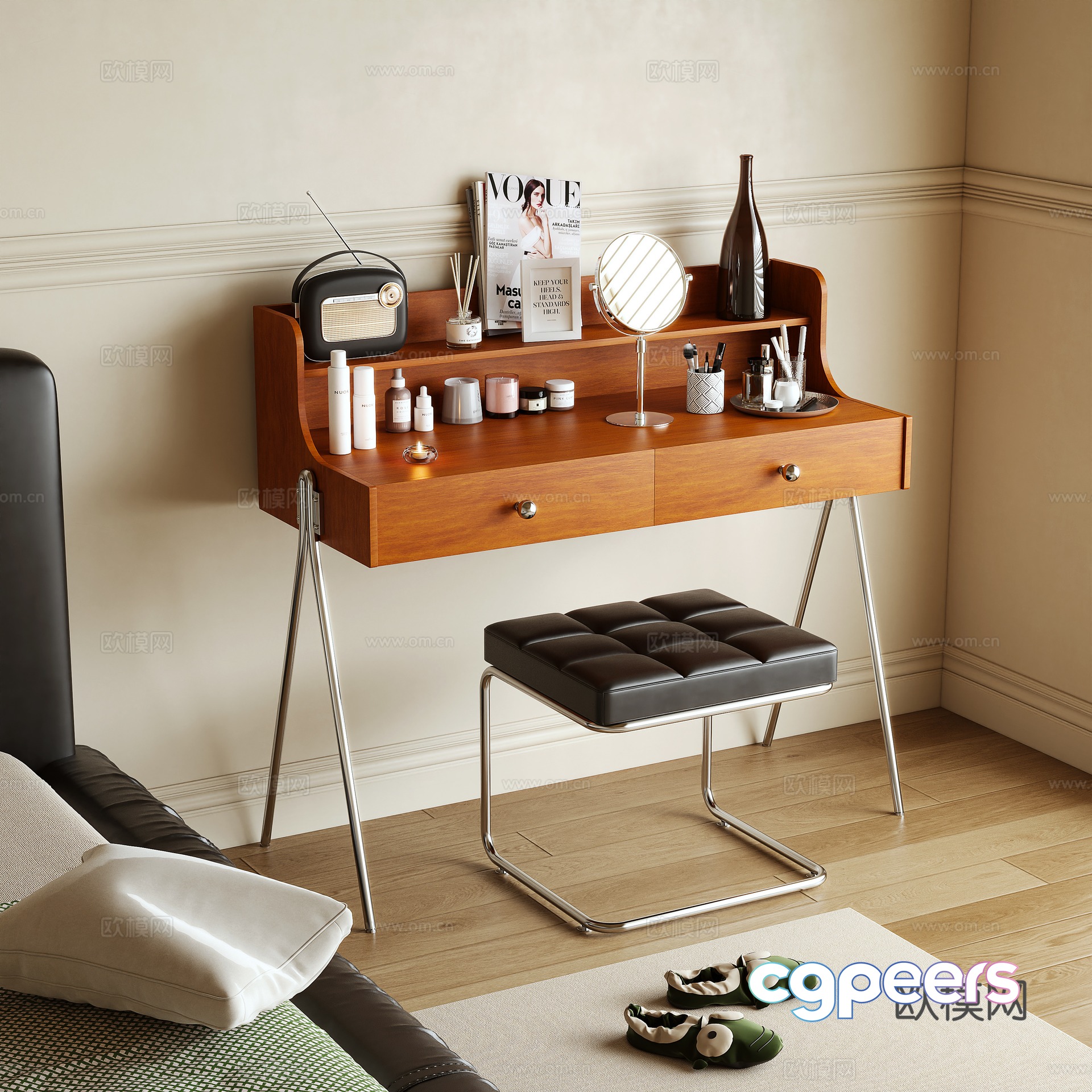 Log style dressing table 3d model Log style dressing table 3d model