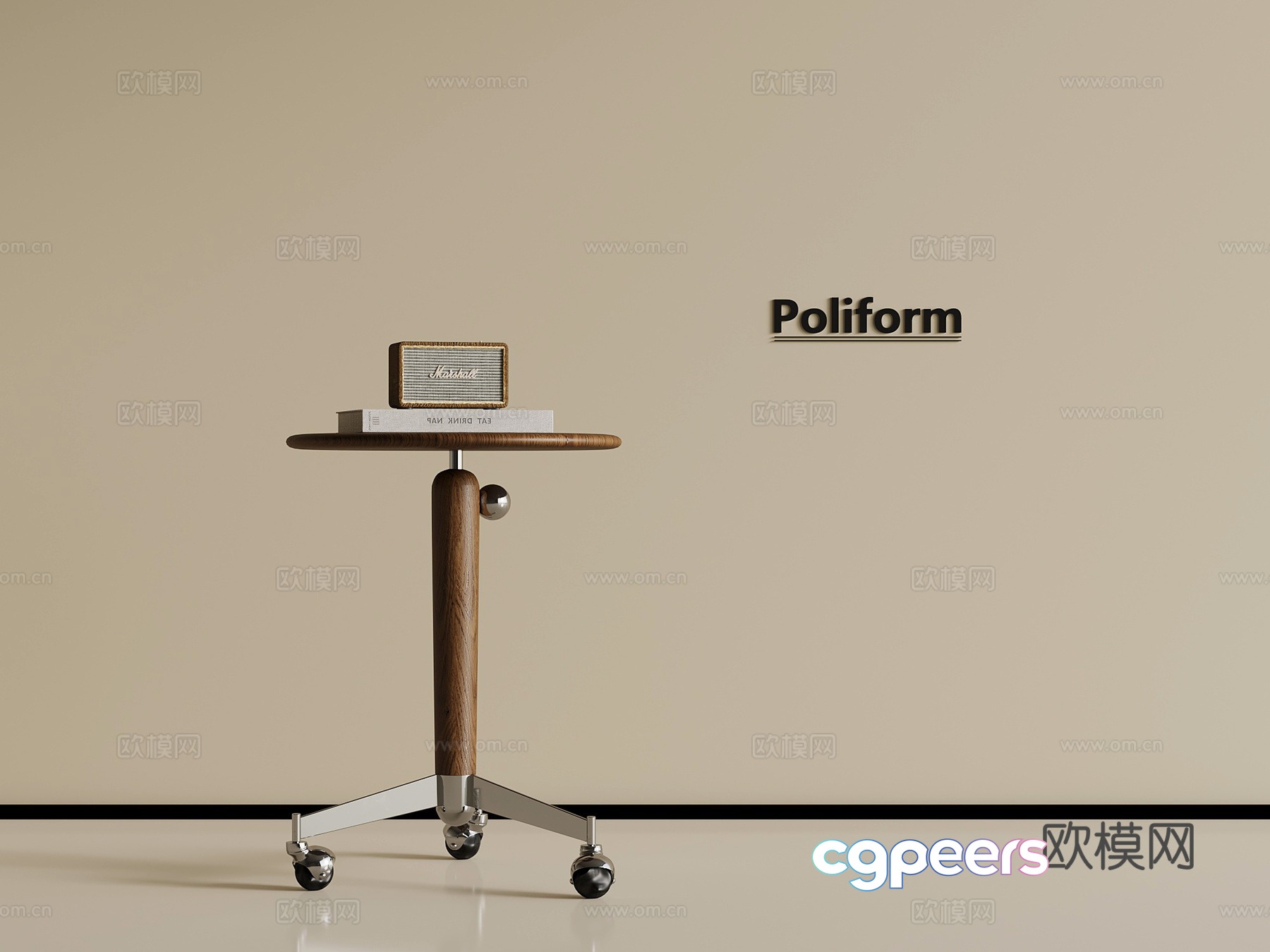 Middle-aged solid wood edge table corner table 3D model Middle-aged solid wood edge table corner table 3D model