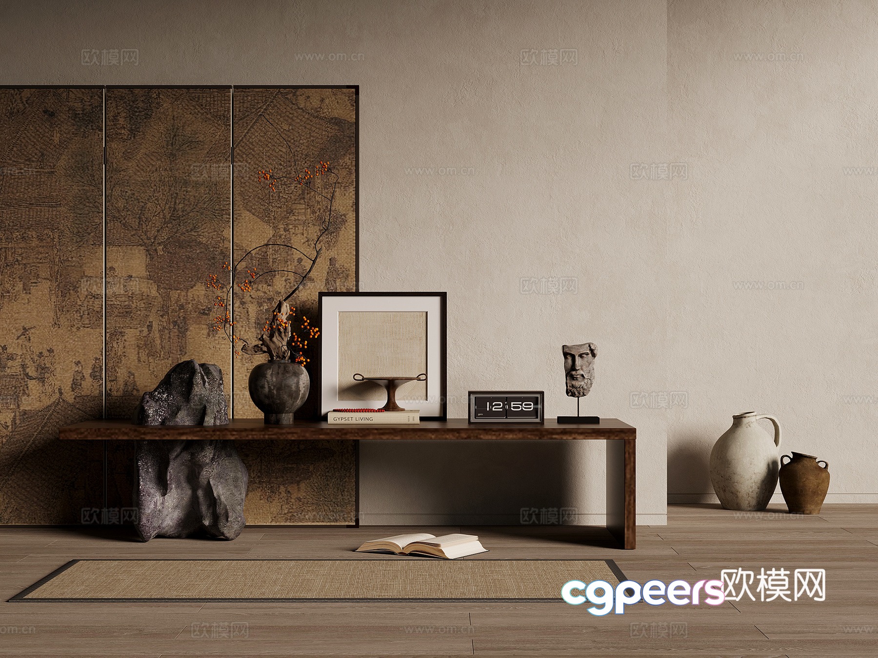 Jijifeng siege case Maoshi bench end view 3D model Jijifeng siege case Maoshi bench end view 3D model