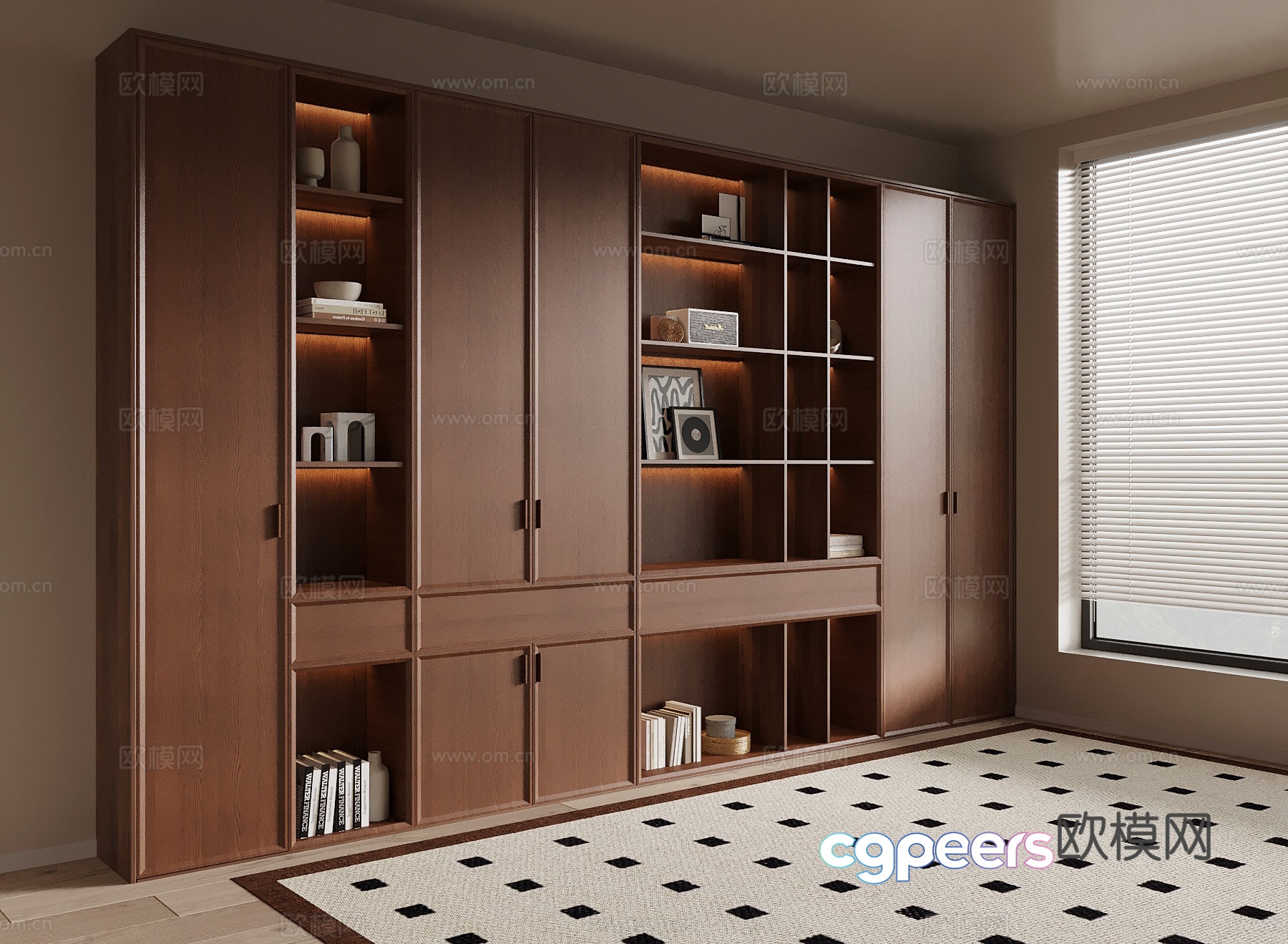 017 Bookcase Middle style bookcase 3D model 017 Bookcase Middle style bookcase 3D model