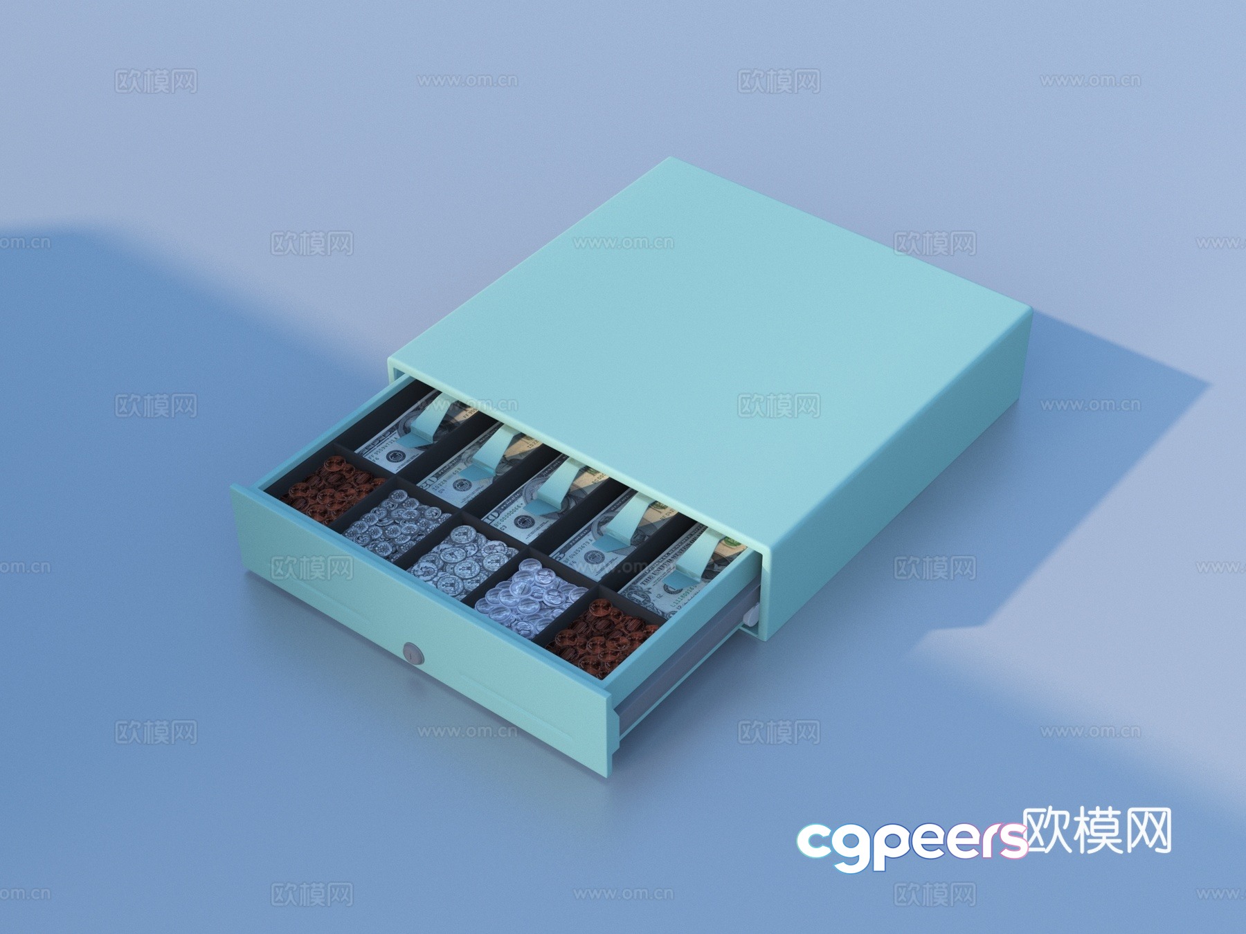 Drawer cashier coins 3d model Drawer cashier coins 3d model