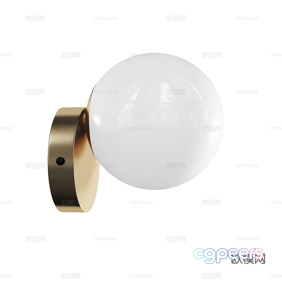 Modern light luxury metal glass spherical wall lamp 3D model Modern light luxury metal glass spherical wall lamp 3D model