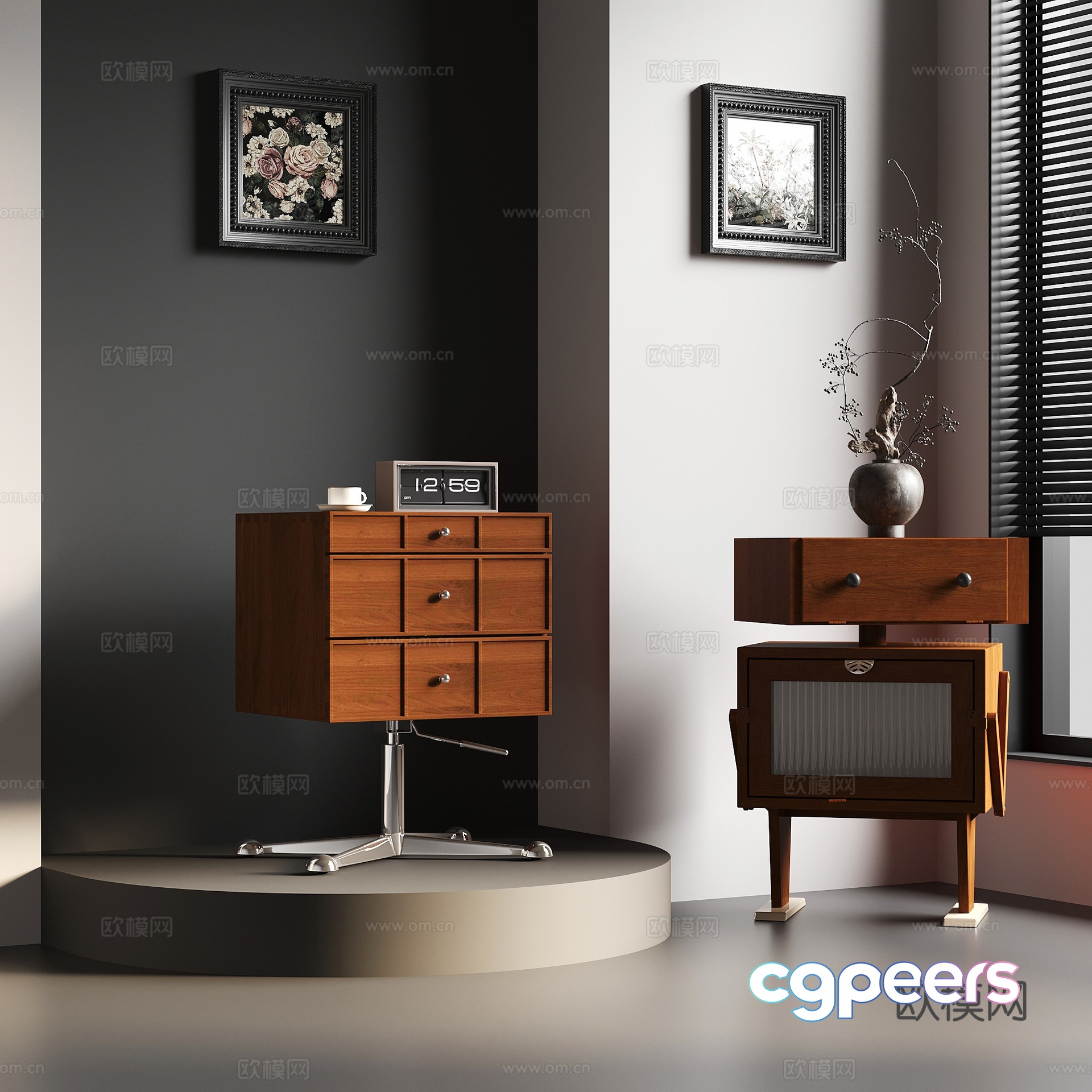01 Middle-aged bedside table hanging painting 3D model 01 Middle-aged bedside table hanging painting 3D model