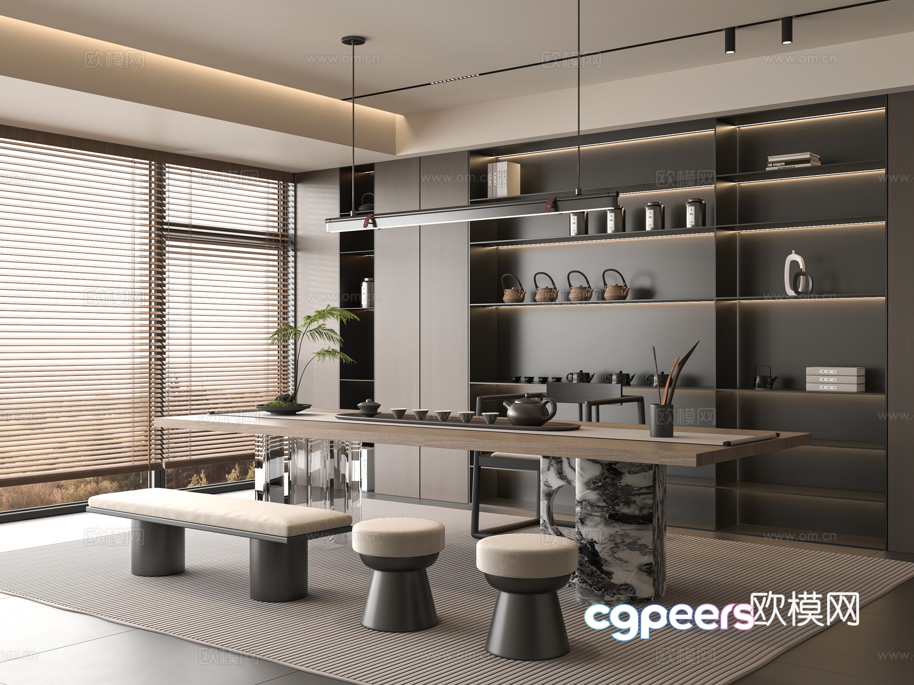 Modern tea room 3d model Modern tea room 3d model