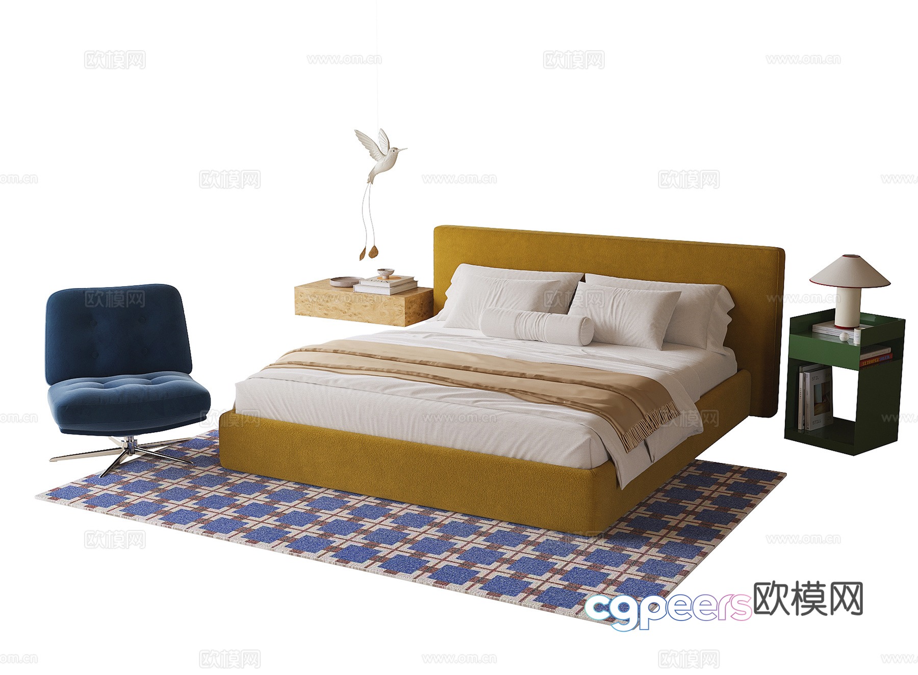 Modern children’s bed single bed 3d model Modern children’s bed single bed 3d model