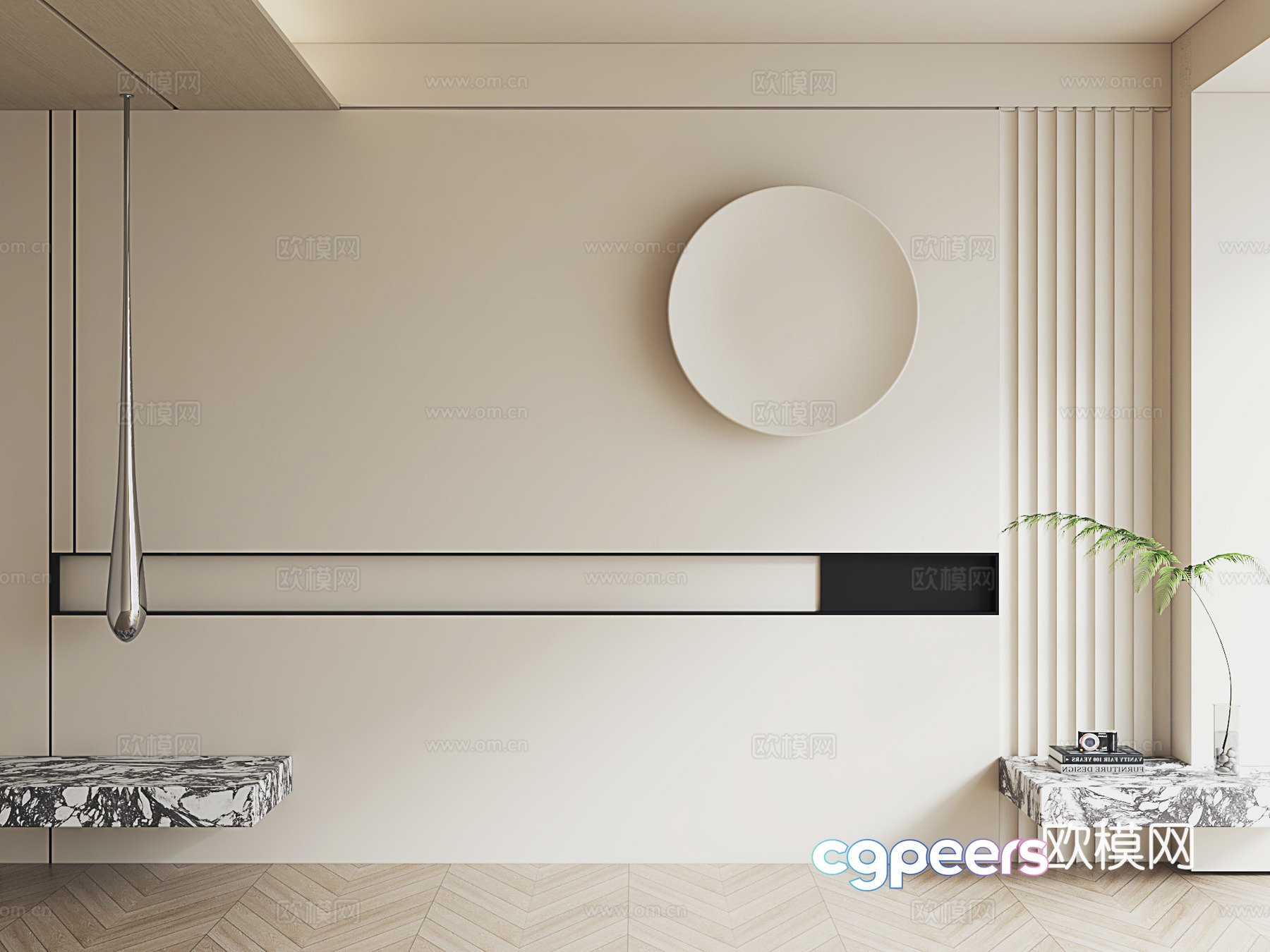 Modern bedside background wall Simple bedside background wall 3d model Modern bedside background wall Simple bedside background wall 3d model