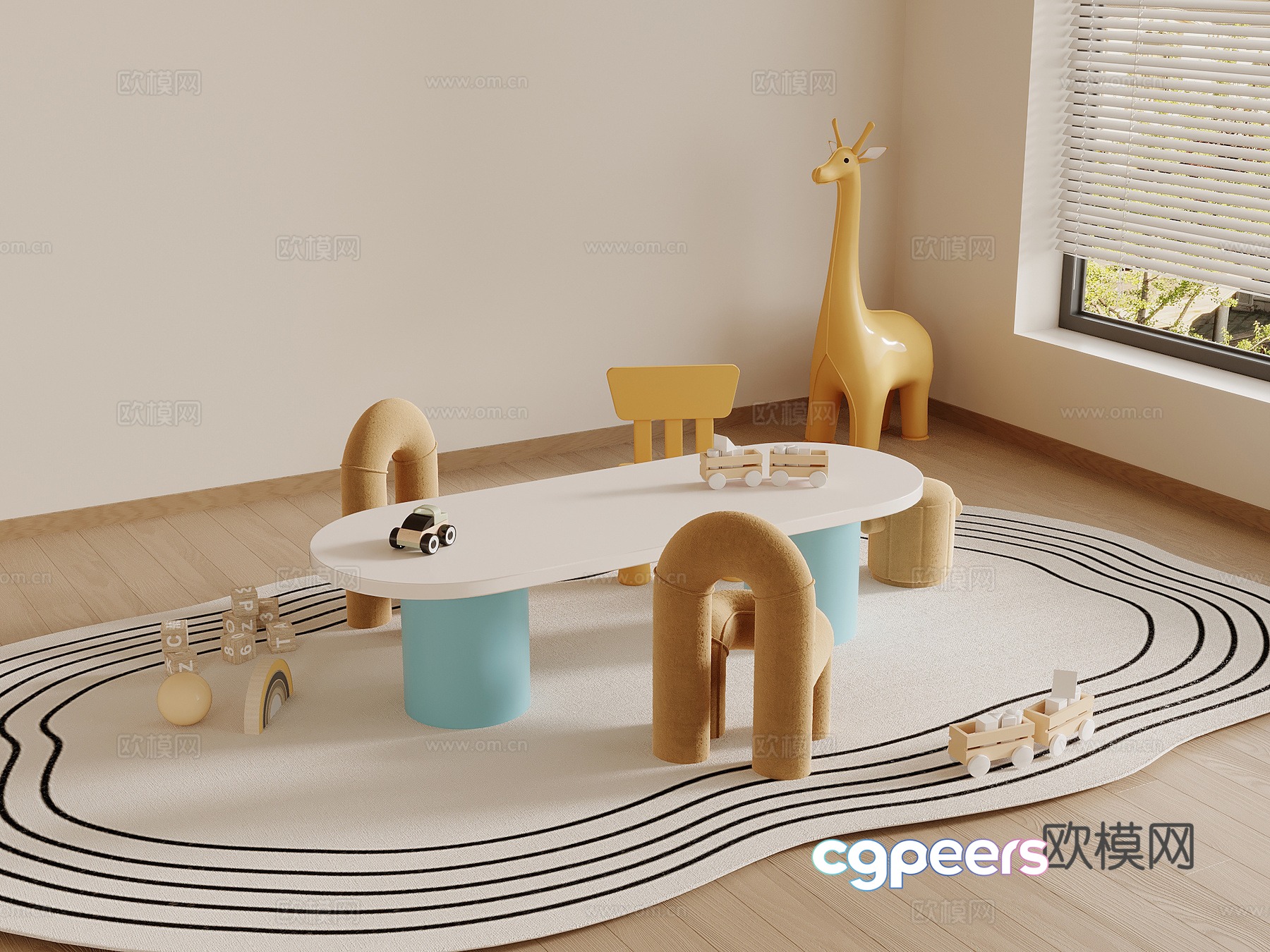 Modern children’s entertainment table 3d model Modern children’s entertainment table 3d model