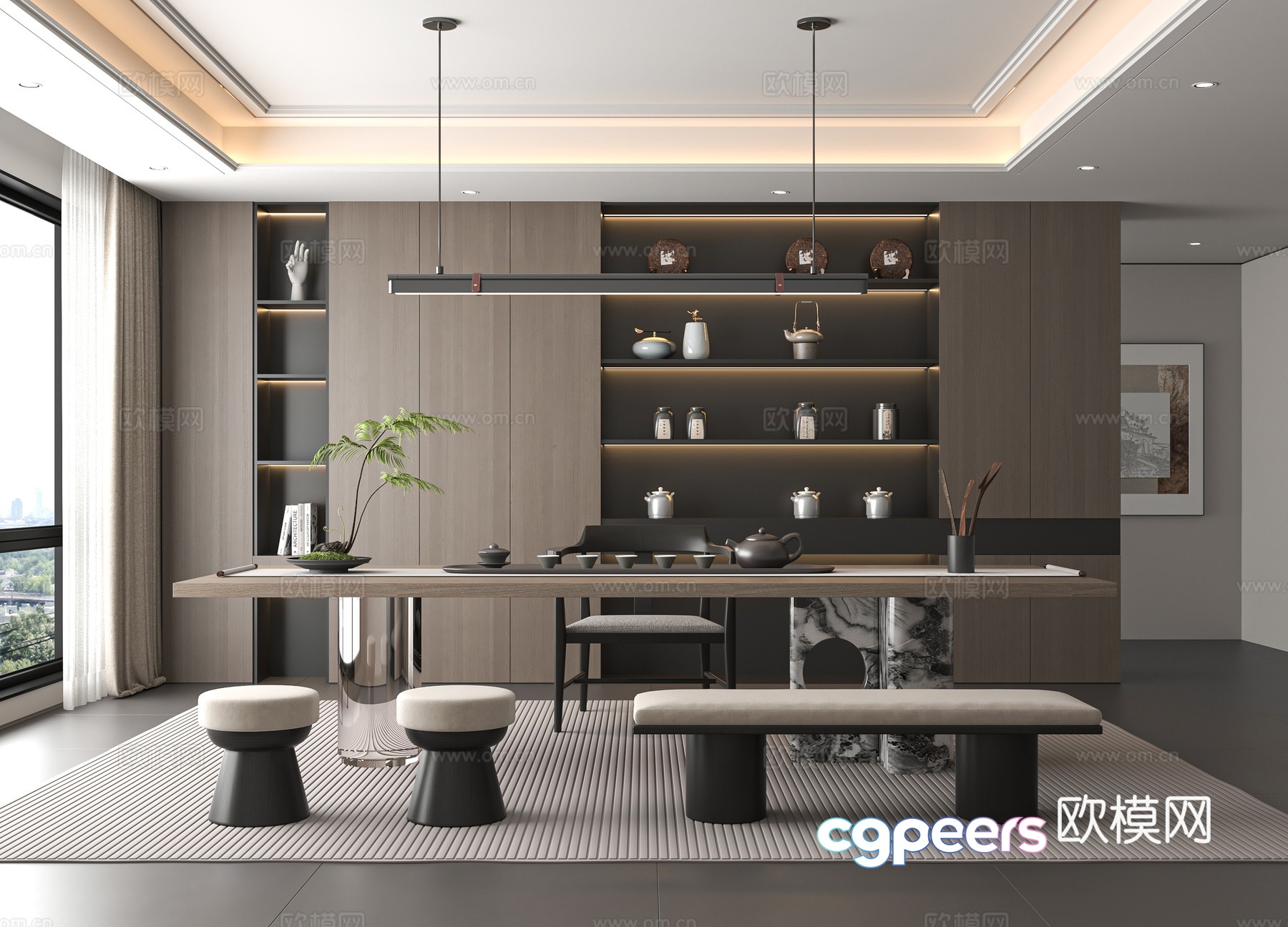Modern tea room 3d model Modern tea room 3d model