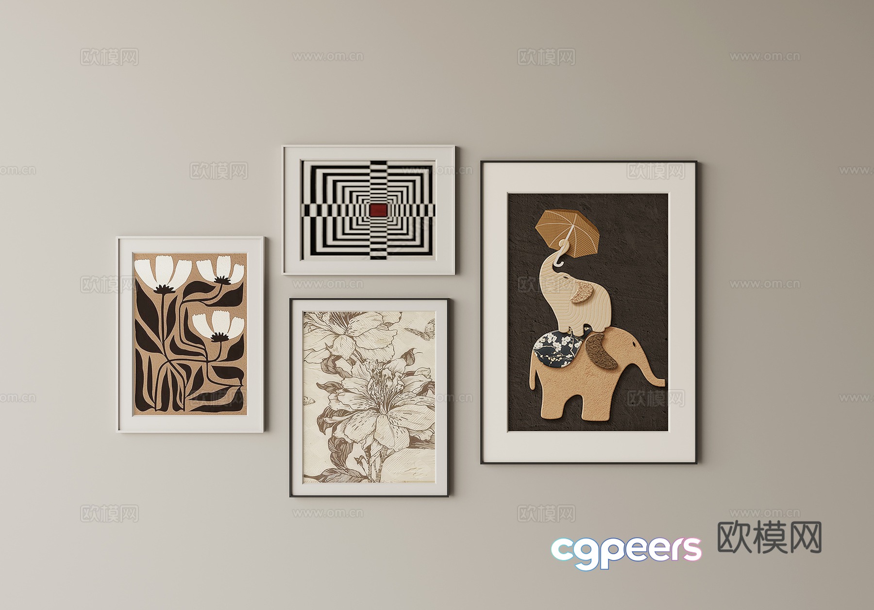 3D model of medieval combination hanging paintings 3D model of medieval combination hanging paintings