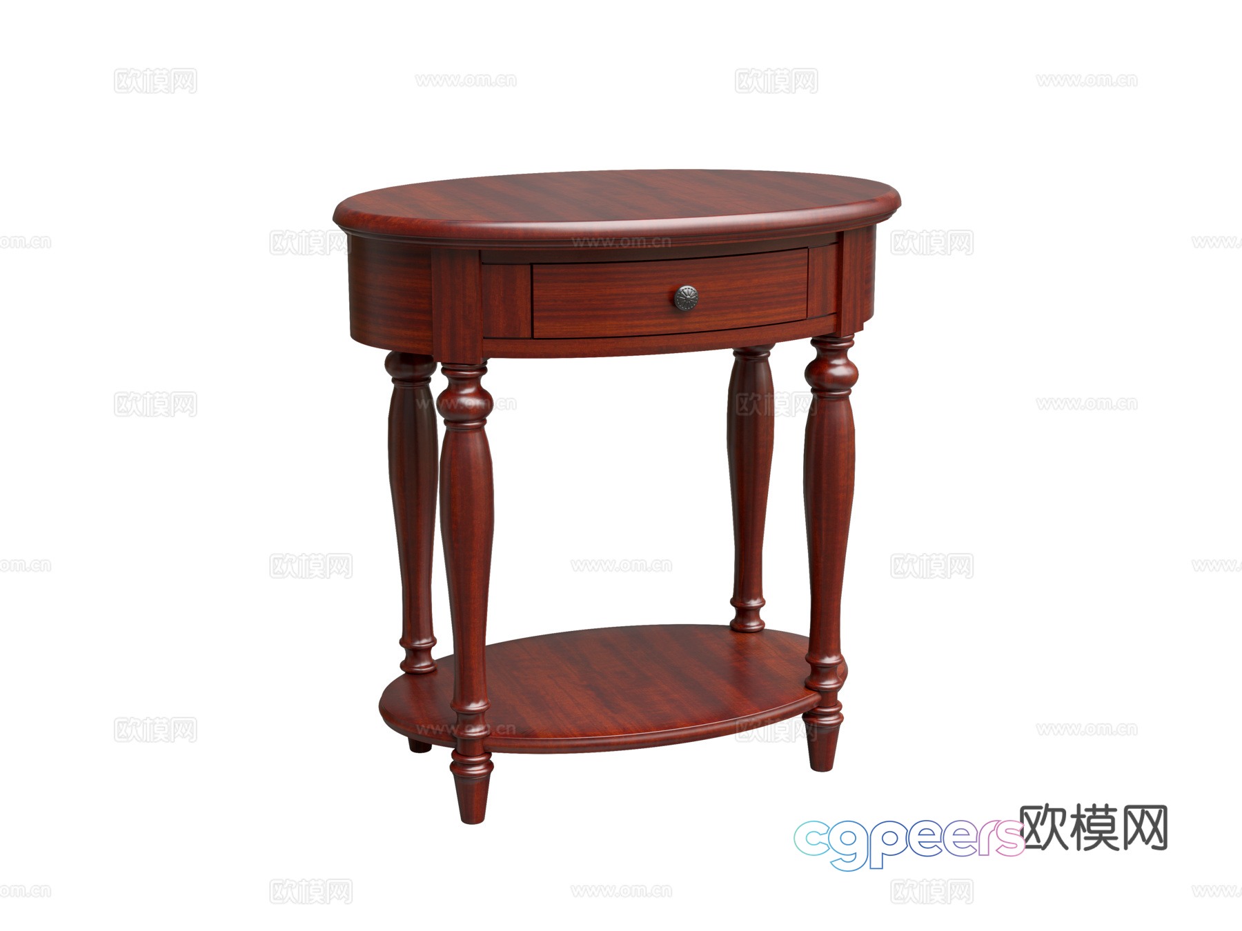 American bedside table 3D model American bedside table 3D model