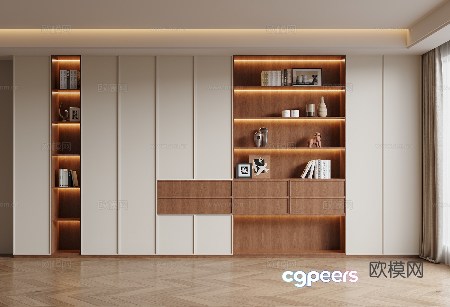 Modern medieval style bookcase 3d model Modern medieval style bookcase 3d model