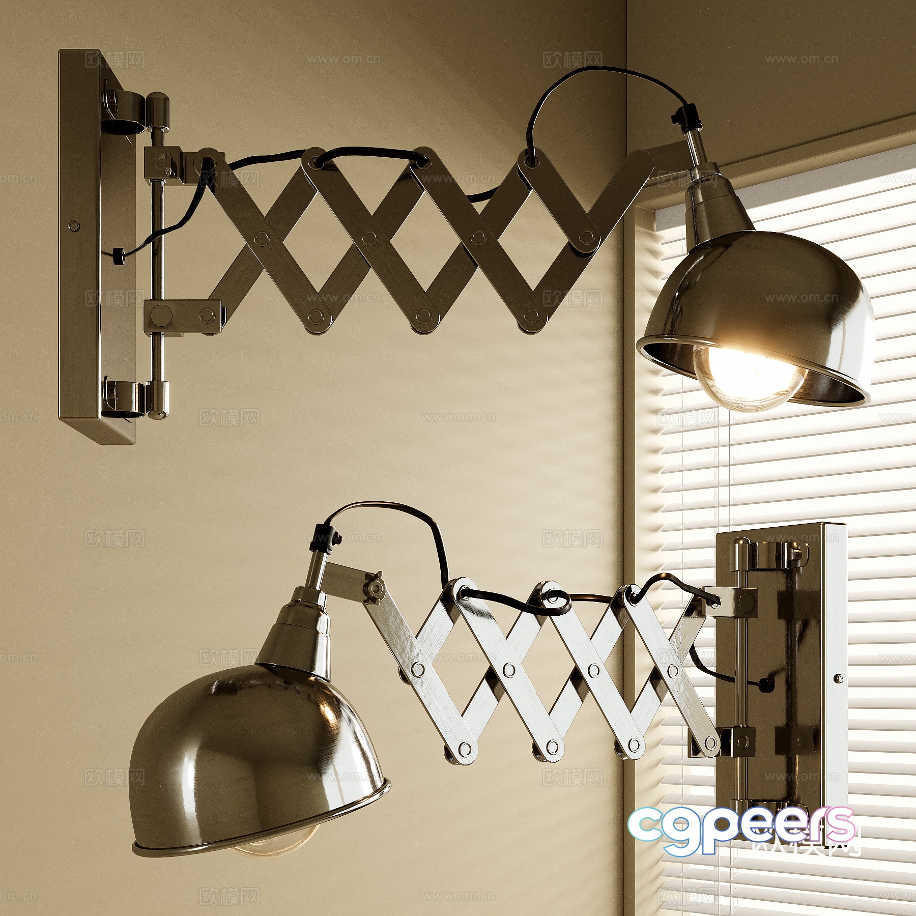 Industrial style metal wall lamp 3d model Industrial style metal wall lamp 3d model