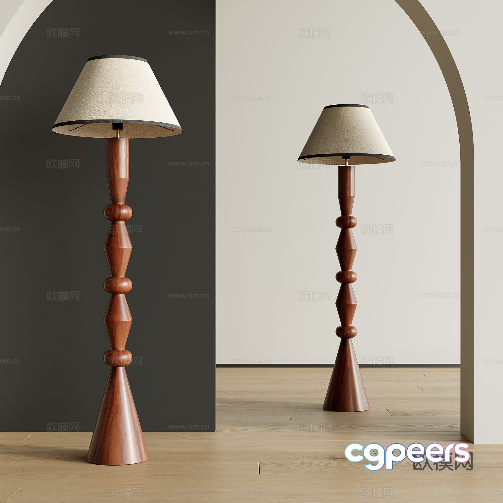 Middle-aged floor lamp 3d model Middle-aged floor lamp 3d model
