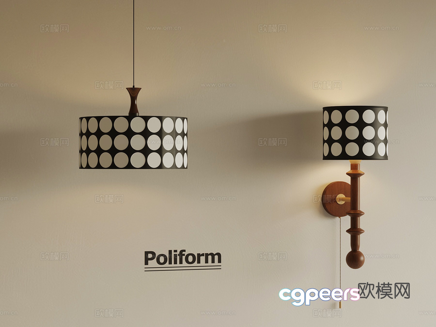 Middle-aged wall lamp small chandelier 3d model Middle-aged wall lamp small chandelier 3d model