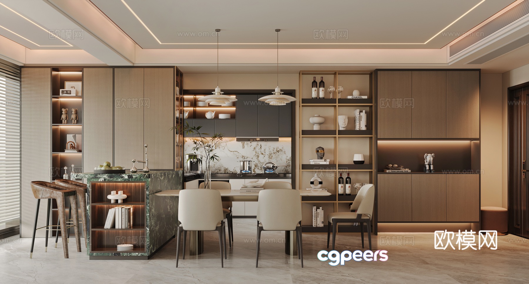 Modern restaurant 3d model Modern restaurant 3d model