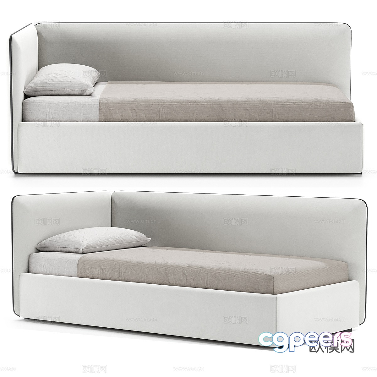 Modern simple single bed Single bed Simple bed Bedroom bed Pillow 3D model Modern simple single bed Single bed Simple bed Bedroom bed Pillow 3D model