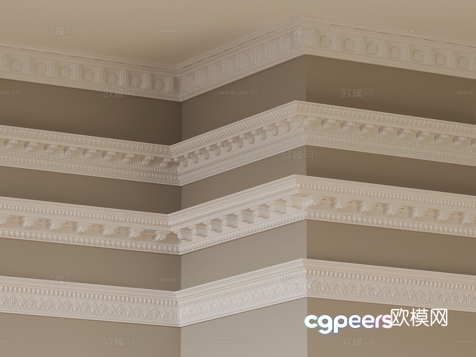 French gypsum line line top corner line 3d model French gypsum line line top corner line 3d model