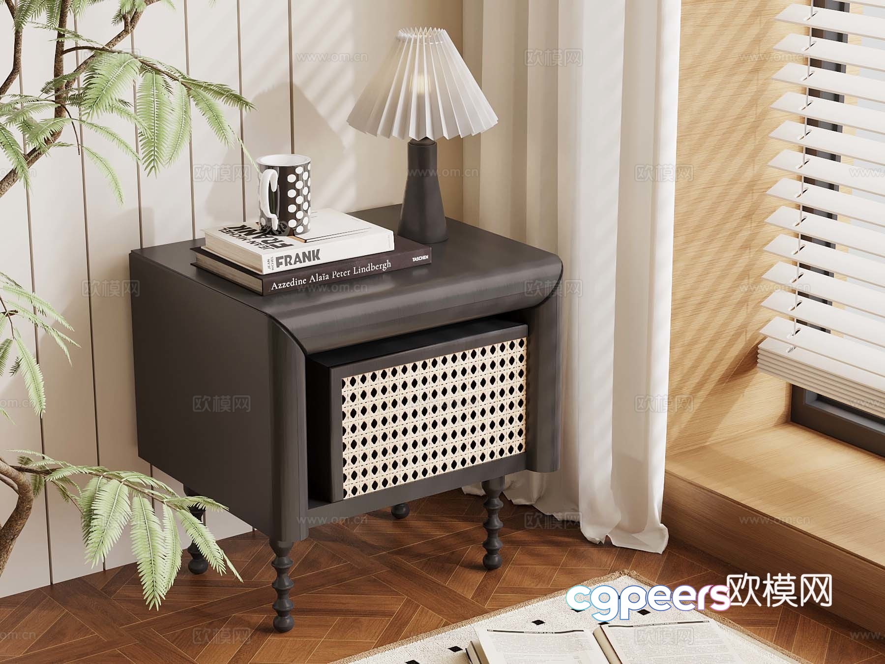 French bedside table lamp 3d model French bedside table lamp 3d model