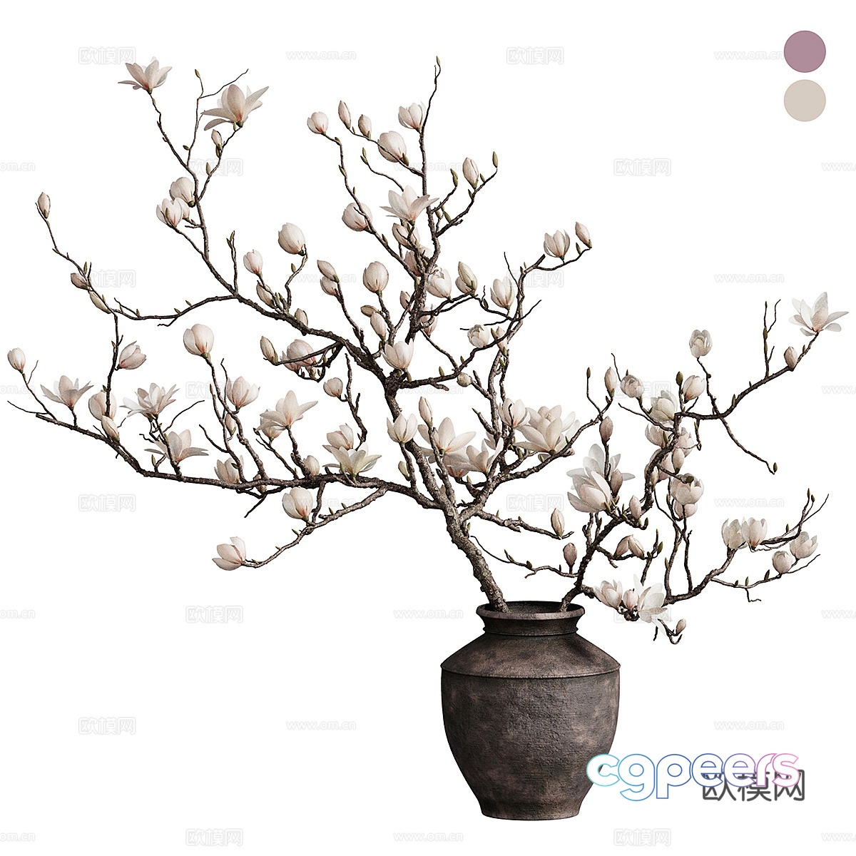 New Chinese vase flower art magnolia 3d model New Chinese vase flower art magnolia 3d model