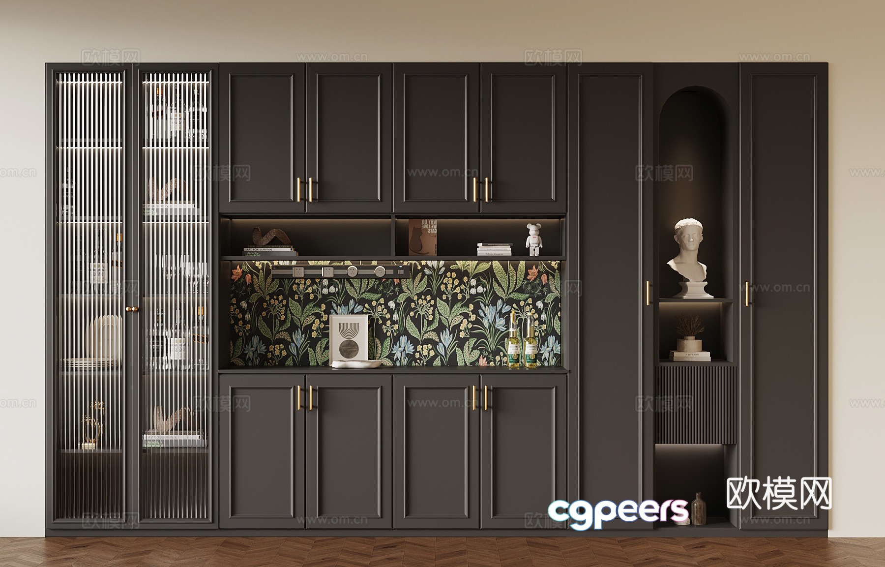 French wine cabinet 3D model French wine cabinet 3D model