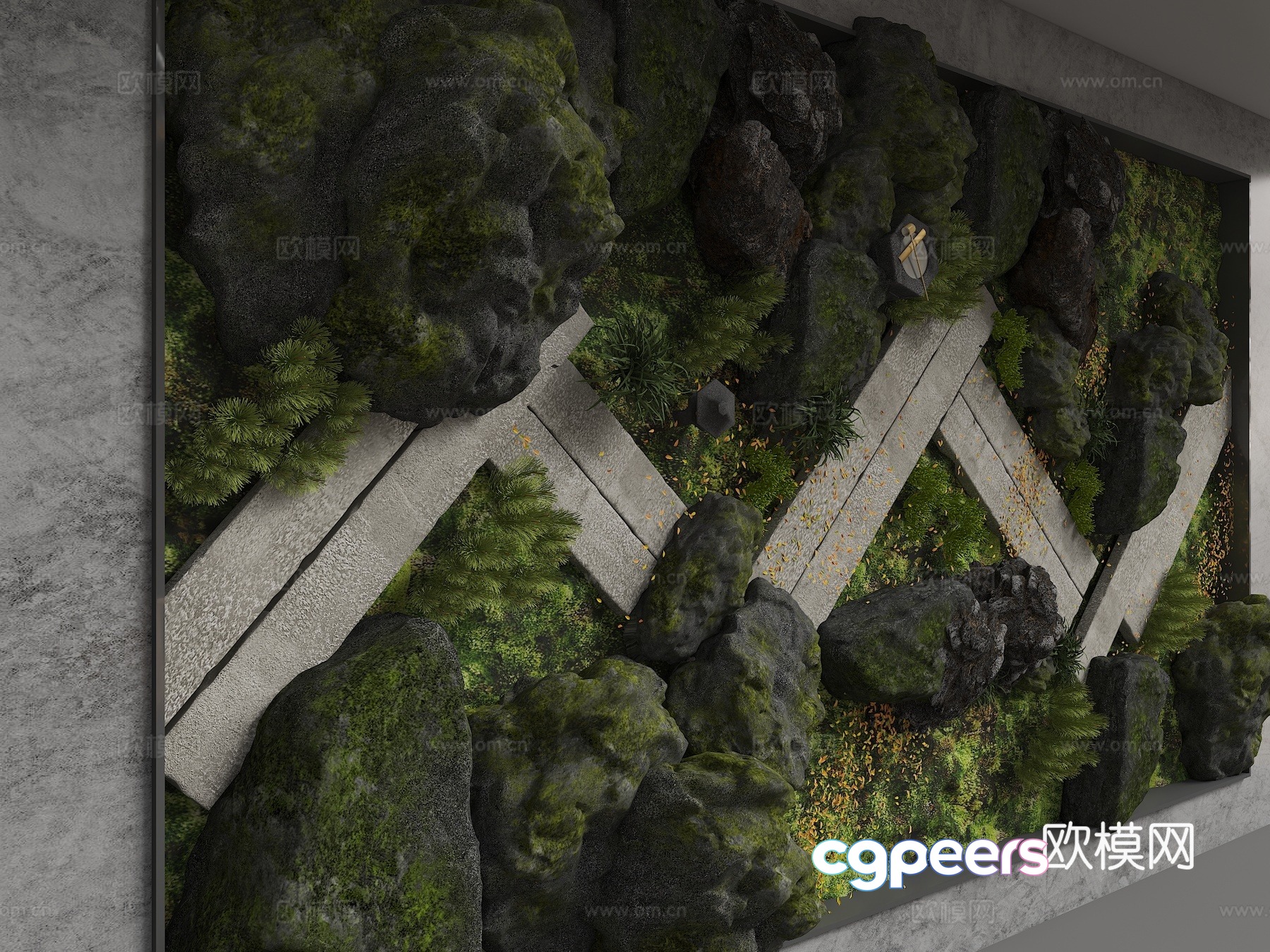 Modern background wall 3d model Modern background wall 3d model