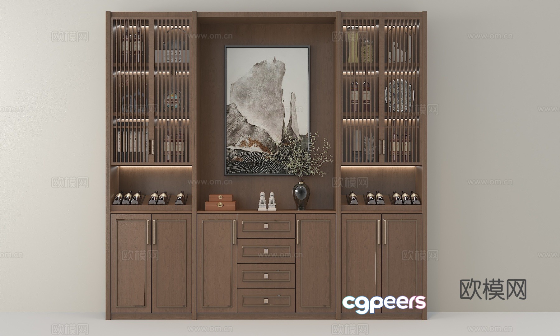 Chinese tea cabinet 3D model Chinese tea cabinet 3D model