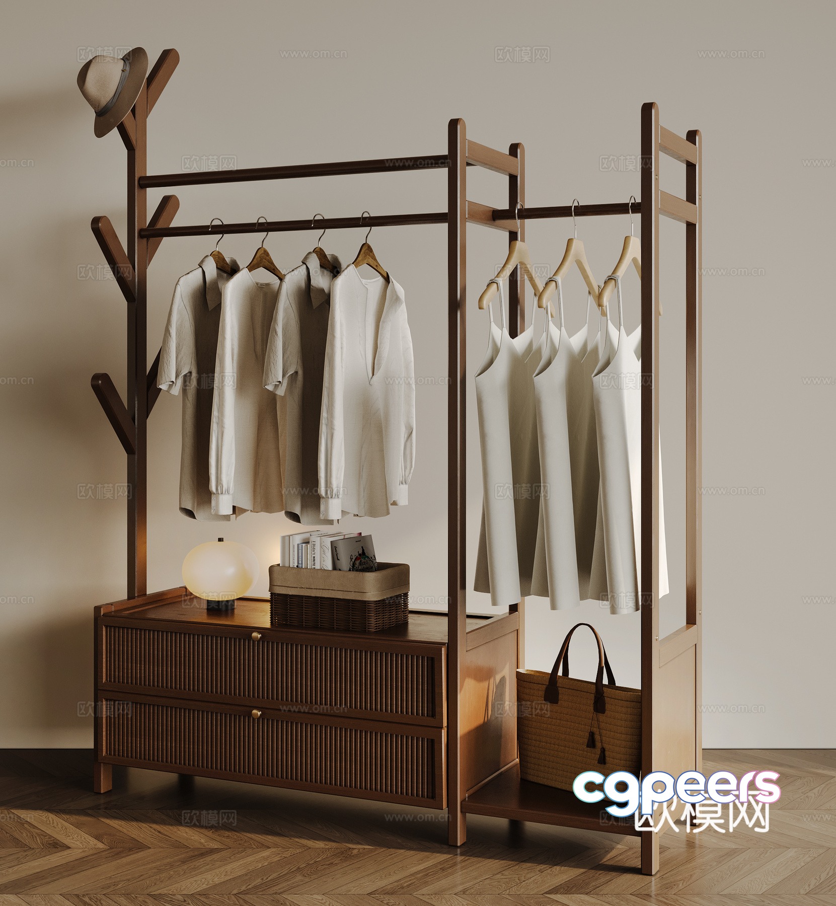 Middle-aged windbreaker hanger 3d model Middle-aged windbreaker hanger 3d model