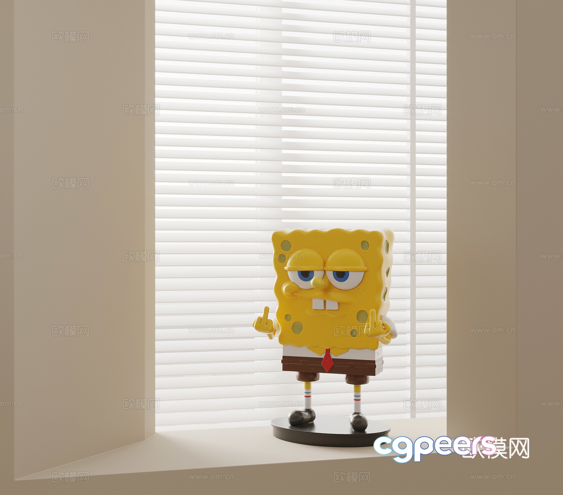 019 Modern SpongeBob Figure 3D Model 019 Modern SpongeBob Figure 3D Model