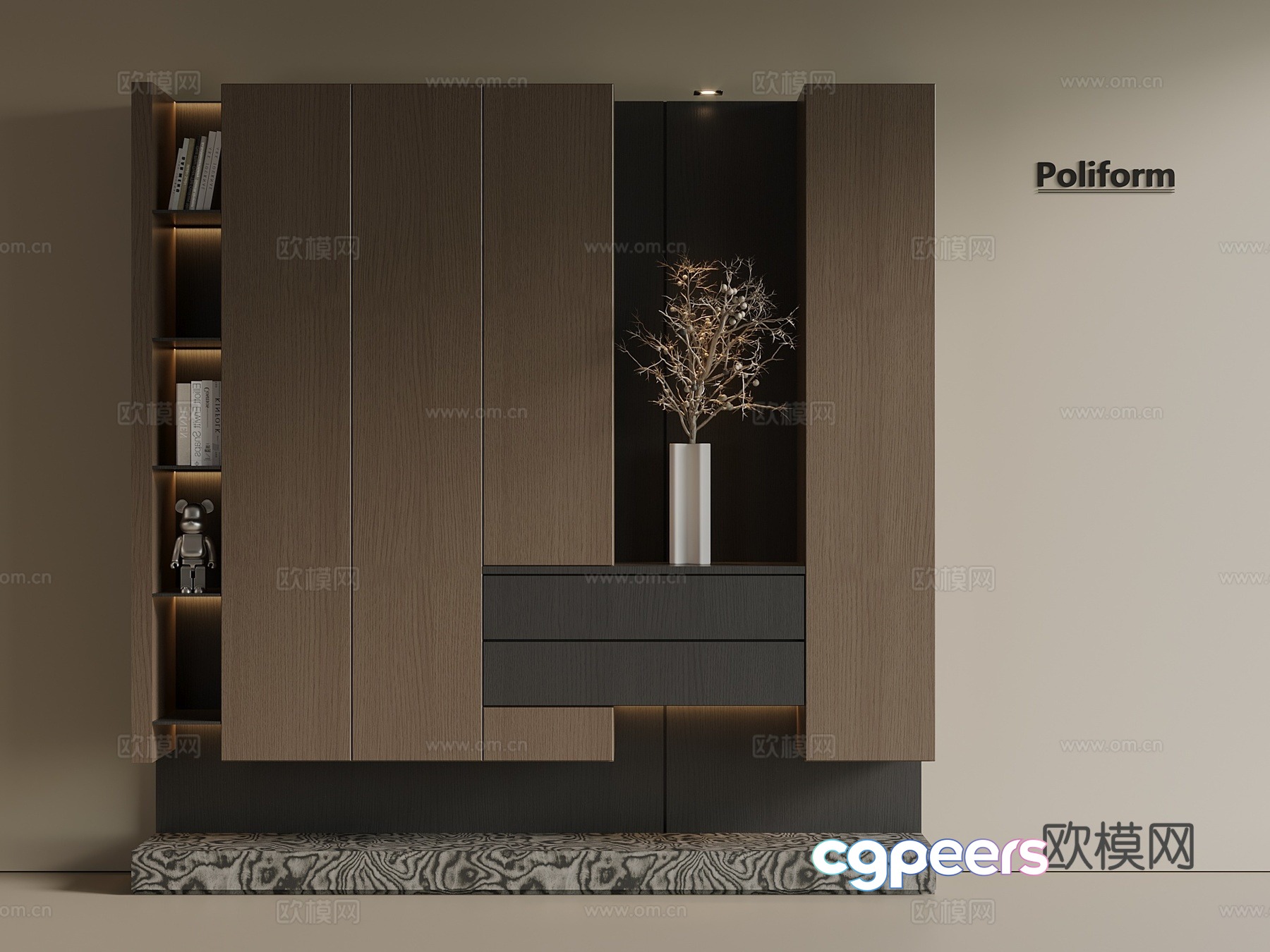 Italian light luxury shoe cabinet porch cabinet partition cabinet 3D model Italian light luxury shoe cabinet porch cabinet partition cabinet 3D model