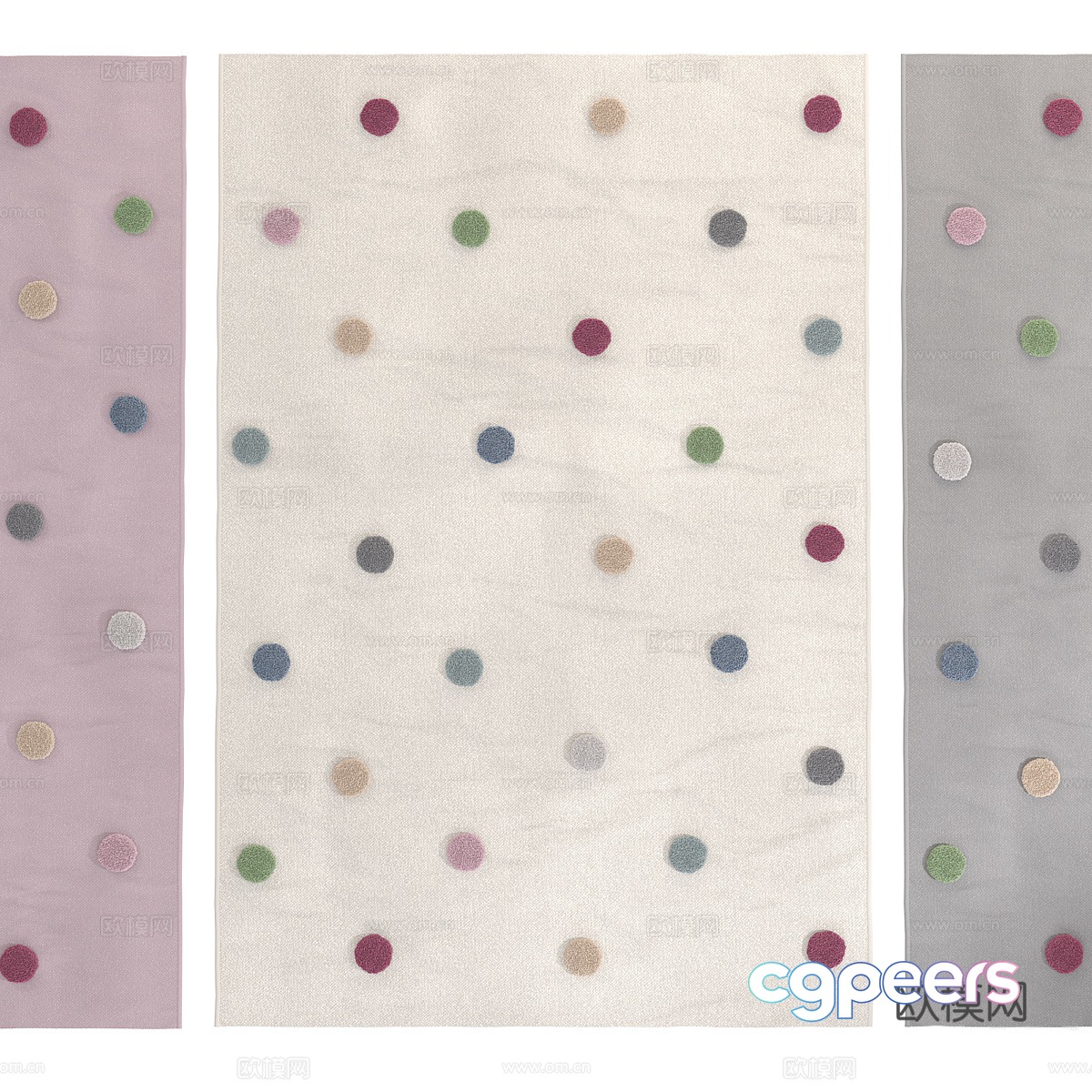 Modern cream style children’s fabric carpet 3d model Modern cream style children’s fabric carpet 3d model
