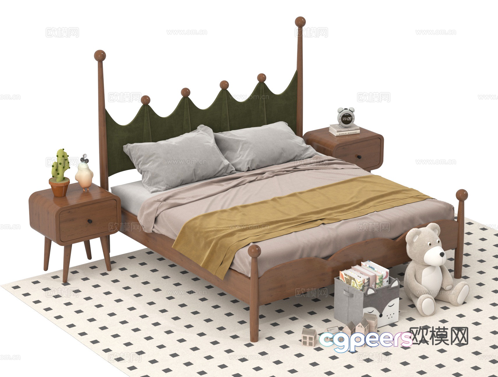 Children’s bed double bed 3d model Children’s bed double bed 3d model